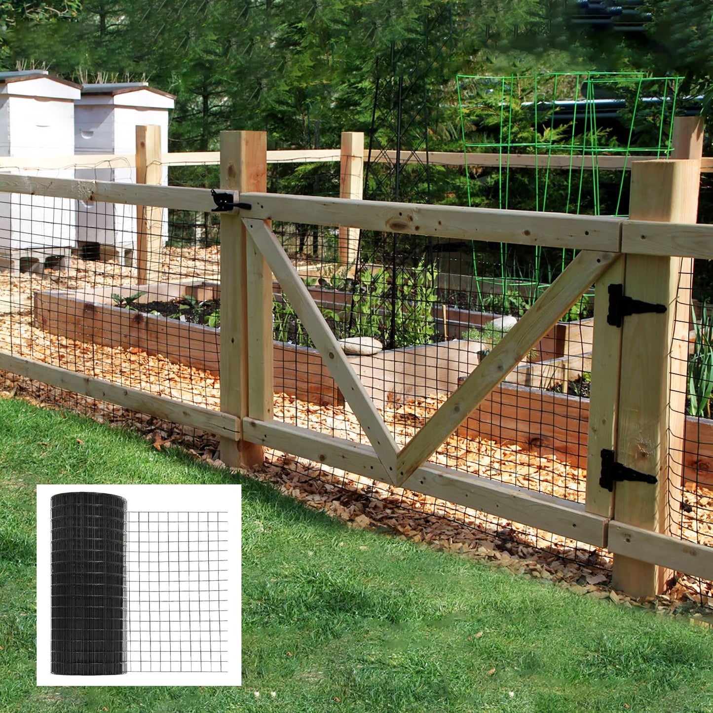 36 inch×50 ft Black Vinyl Coated Hardware Cloth 19 Gauge 1/4 inch Black PVC Hardware Cloth, Black Welded Wire Fence Supports Poultry-Netting Cage-Home Improvement and Chicken Coop - Discount Msrp