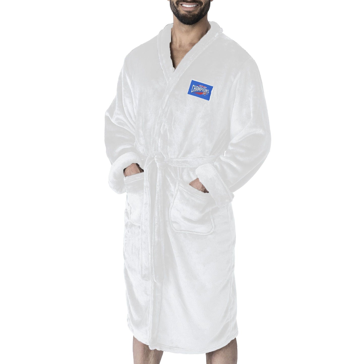 Oklahoma City Thunder NBA Rim White Silk Touch Robe L/XL - Discount Msrp