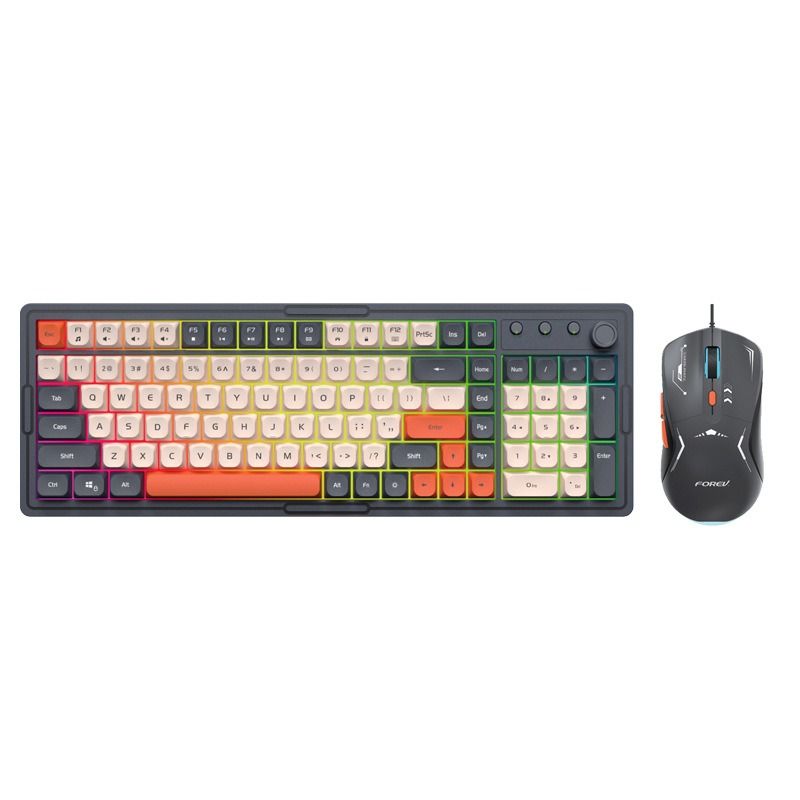 Wired luminous keyboard and mouse Q908 gaming mechanical feel game luminous suspended keyboard and mouse set - Discount Msrp