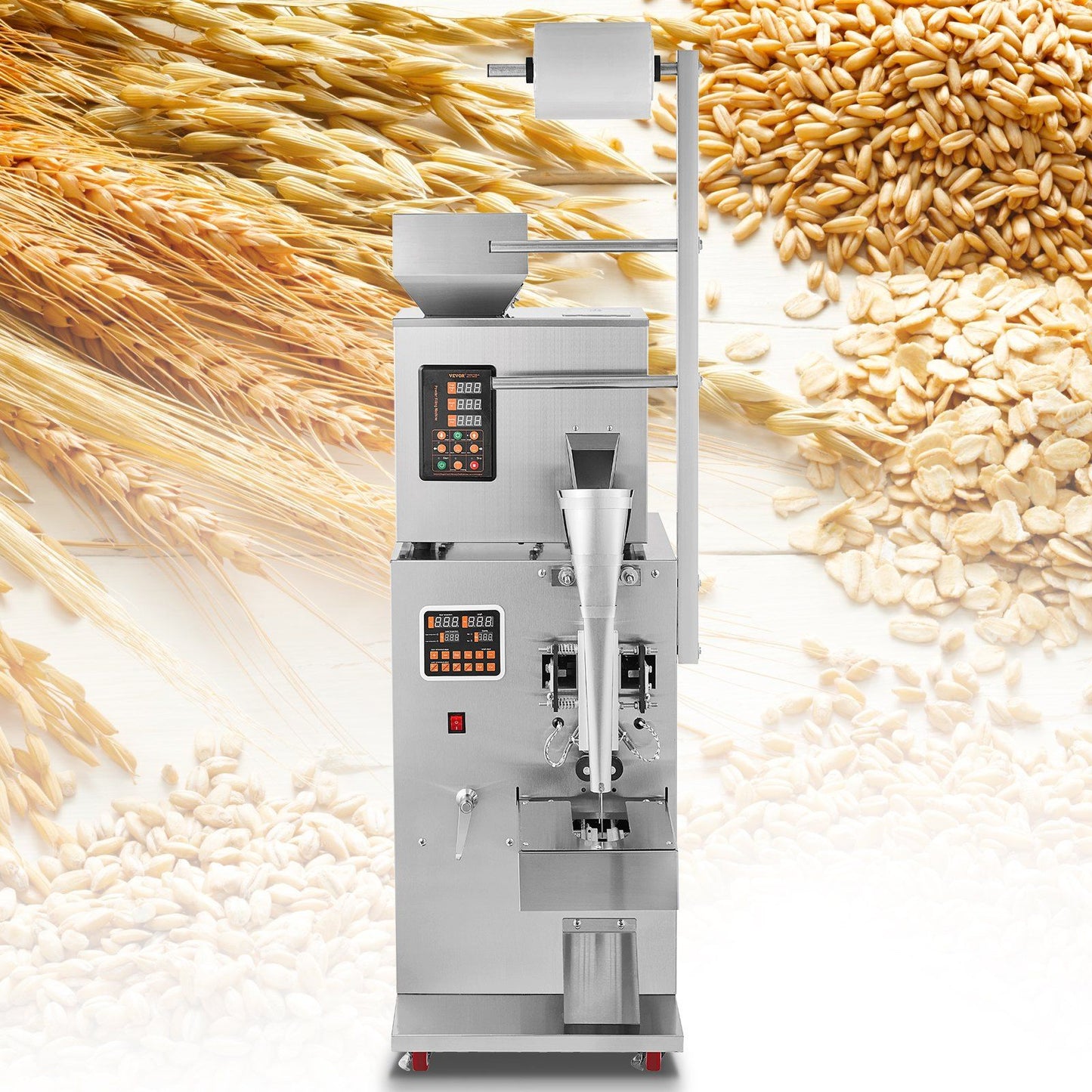 VEVOR Automatic Particle Packaging Machine, 0.002-0.22lbs/1-100g, Multi-Function Pouch Powder Sachet Weighting Filling Packing Machine, Powder Filler Machine for Tea Seeds Grains Flour Beans Glitter - Discount Msrp