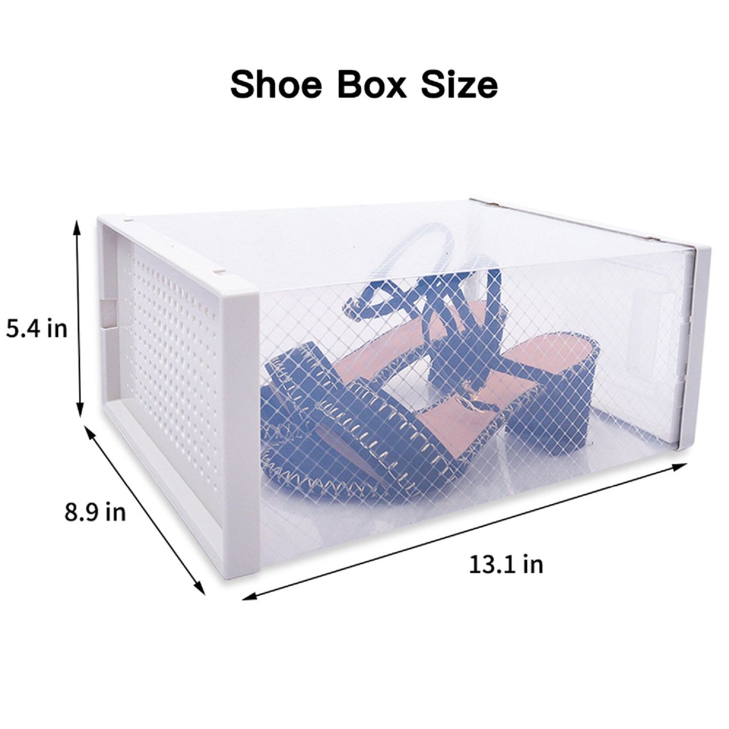 Set of 12 Stackable Clear Plastic Transparent Shoe Storage Box in Home - Discount Msrp