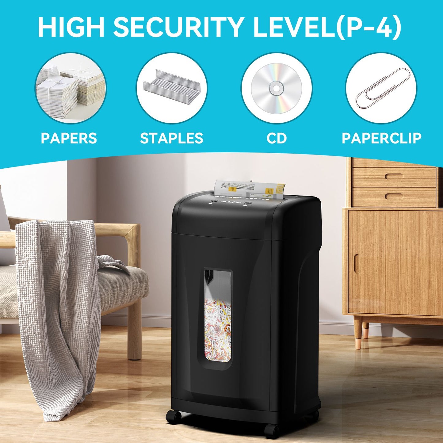 Large Commercial Heavy Duty 22-Sheet High Security Paper Shredder with 9.24 Gallons Pullout Waste Bin - Discount Msrp