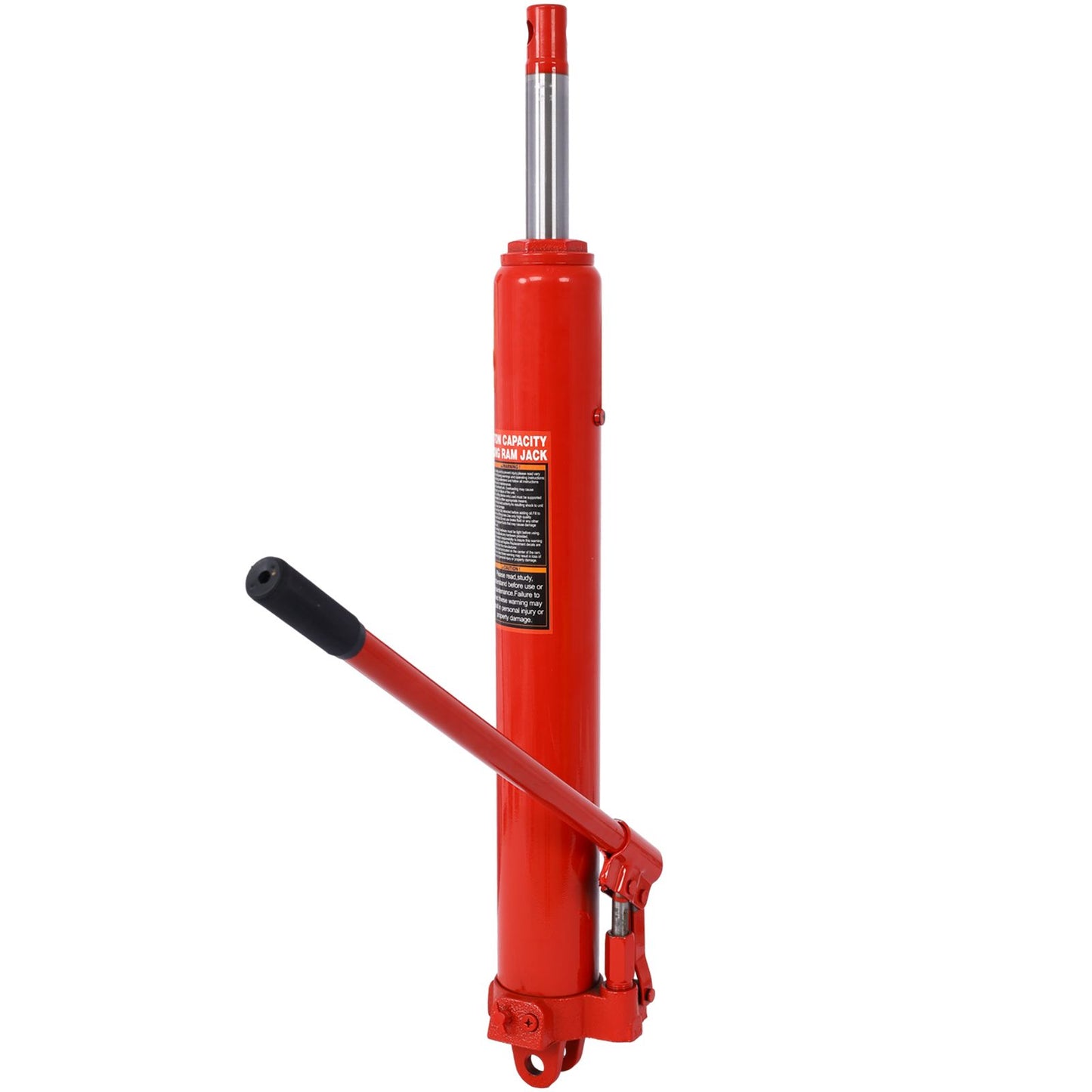 Hydraulic Long Ram Jack with Single Piston Pump and Clevis Base (Fits: Garage/Shop Cranes, Engine Hoists, and More): 8 Ton (16,000 lb) Capacity, Red - Discount Msrp