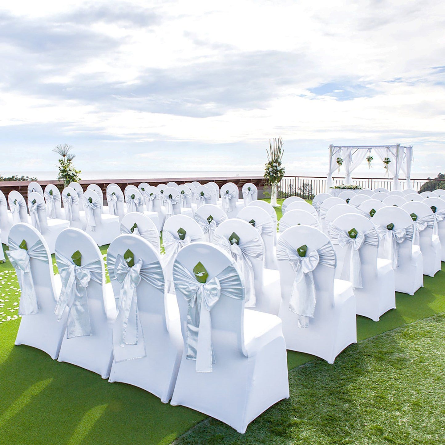 VEVOR Stretch Spandex Folding Chair Covers, Universal Fitted Chair Cover, Removable Washable Protective Slipcovers, for Wedding, Holiday, Banquet, Party, Celebration, Dining (50PCS White) - Discount Msrp