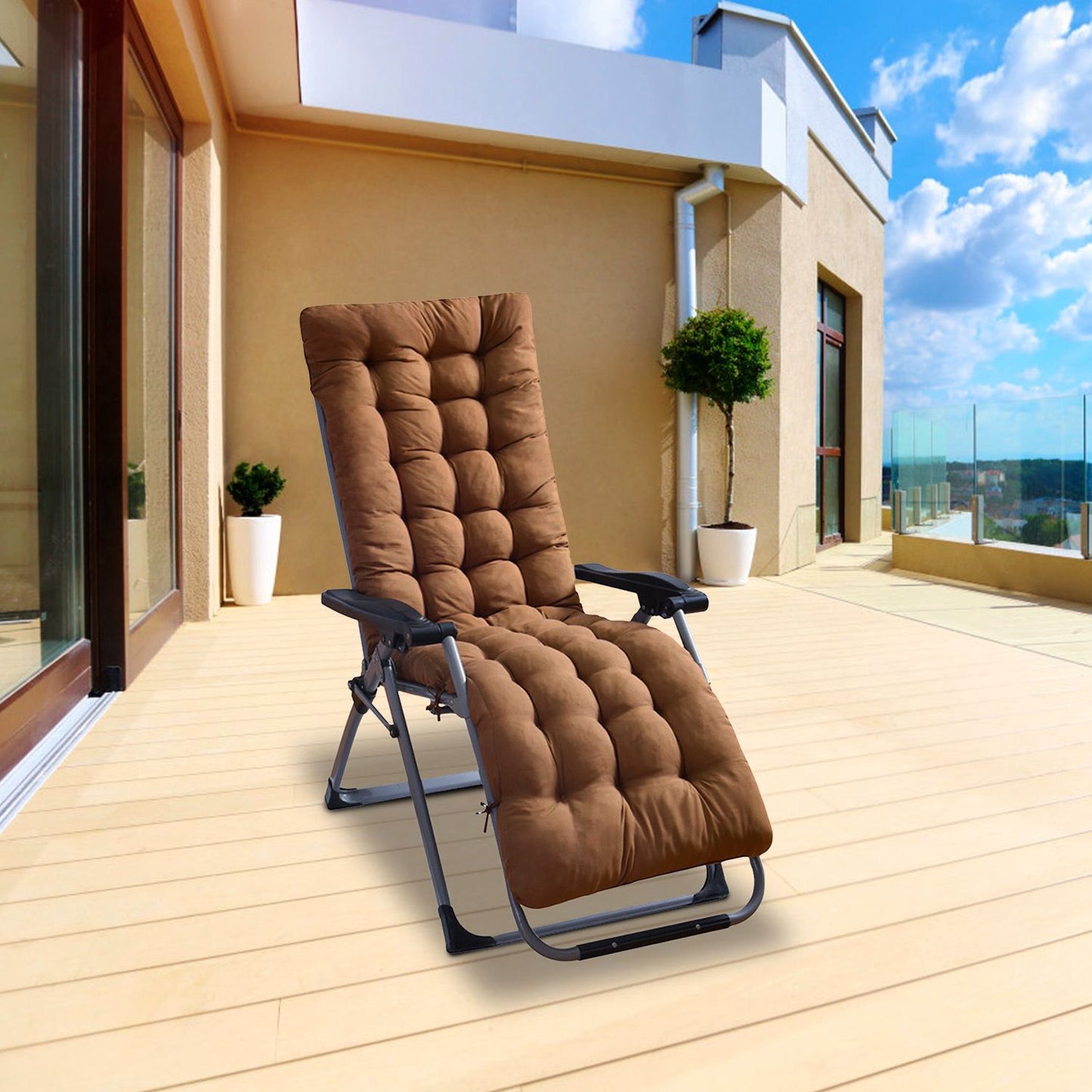 67x22in Chaise Lounger Cushion Recliner Rocking Chair Sofa Mat Deck Chair Cushion - Discount Msrp