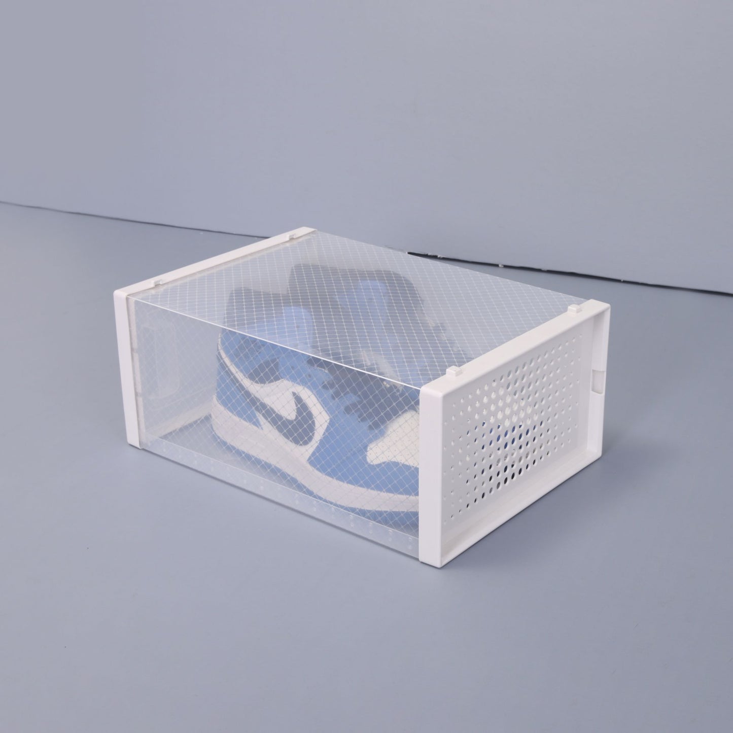 Set of 12 Stackable Clear Plastic Transparent Shoe Storage Box in Home - Discount Msrp