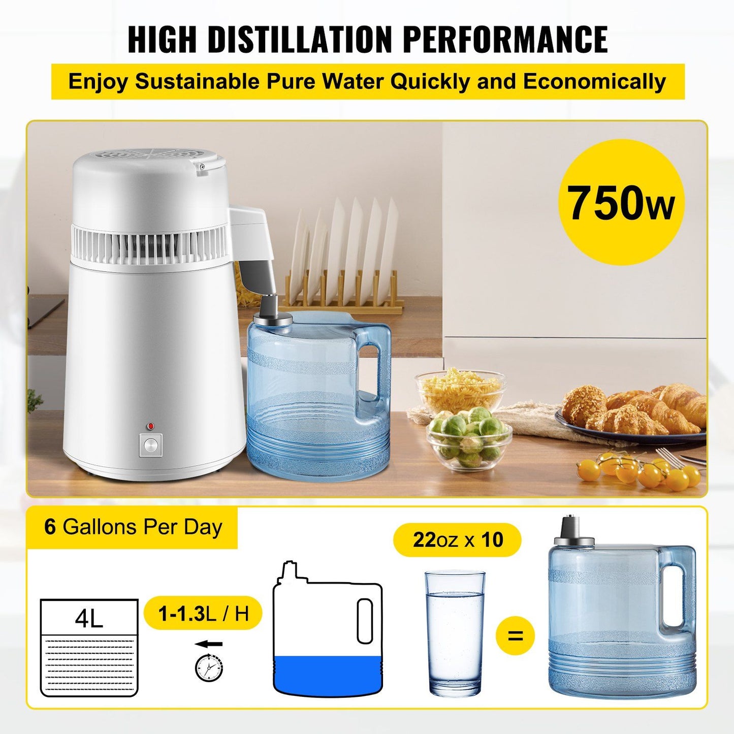 Newest 4L Dental Medical Pure Water Distiller All Stainless Steel Internal - Discount Msrp