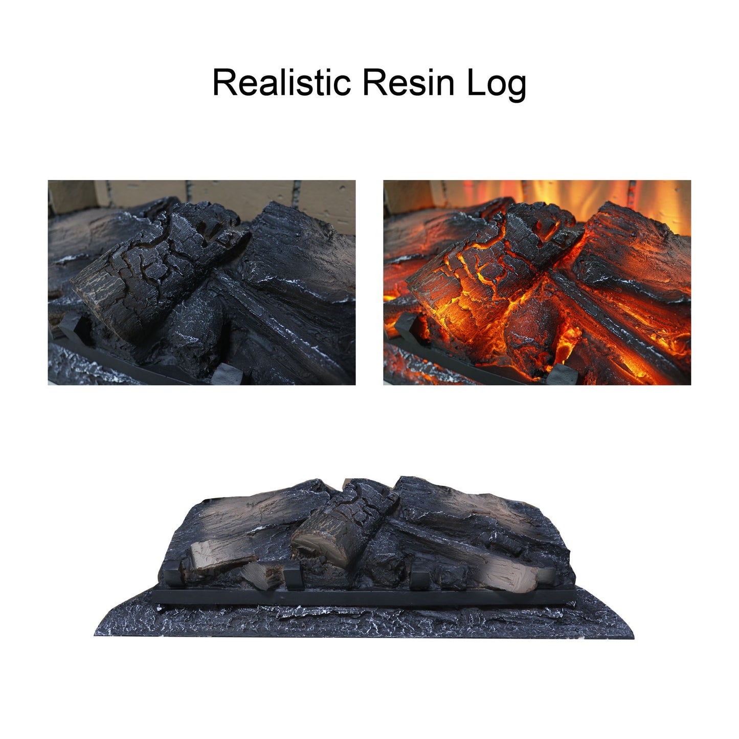 23 inch infrared quartz heater fireplace insert -woodlog version with brick - Discount Msrp
