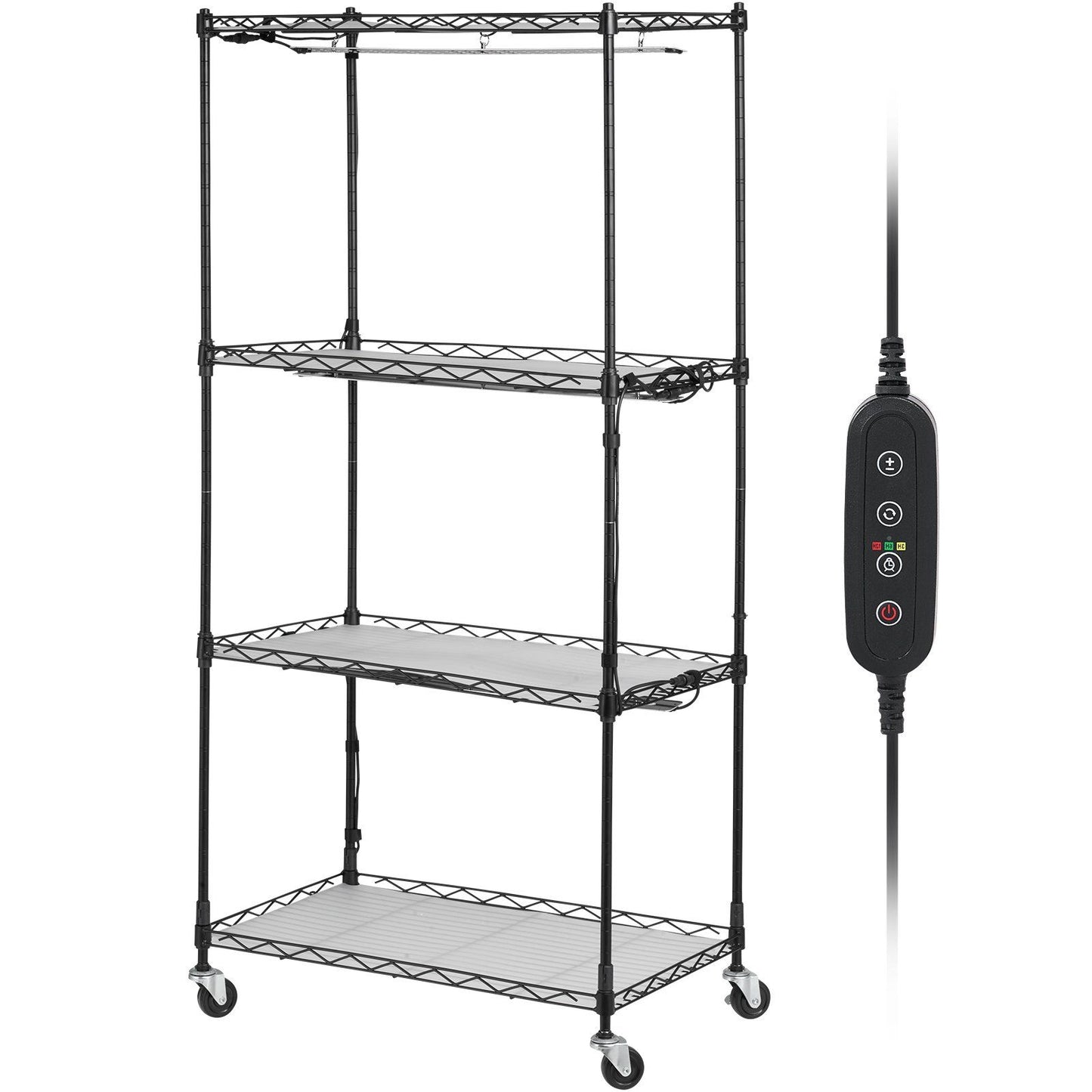 VEVOR Plant Stand with Grow Light, 4-Tier Plant Shelf with 45W Full Spectrum Grow Light, 3 Mode Plant Light with Timer and Wheel for Seed Starting, Metal Grow Light Shelf for Indoor Plants - Discount Msrp