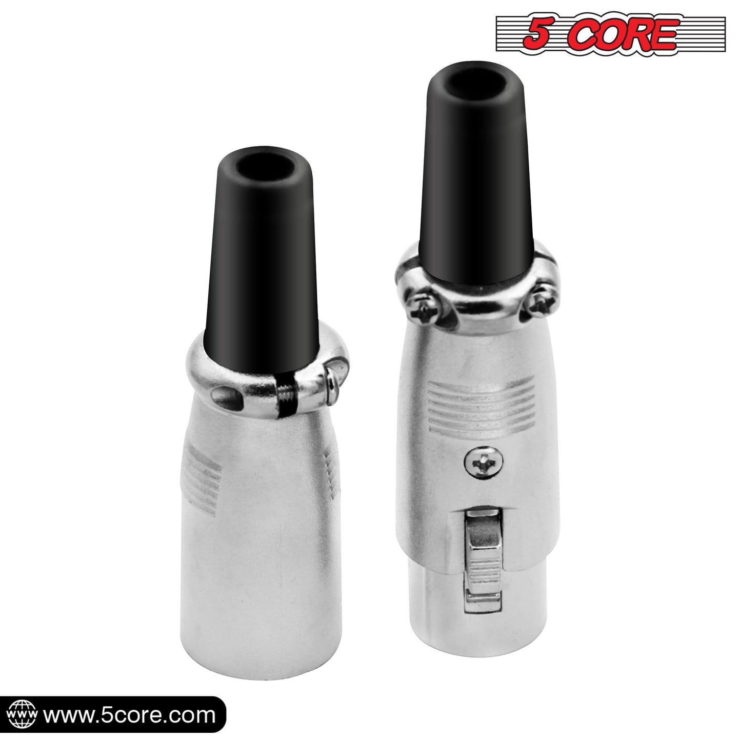 5Core XLR Connector Male Female to 1/4 Audio Jack 3 Pin Secure Mic Plug w Locking Ends - Discount Msrp