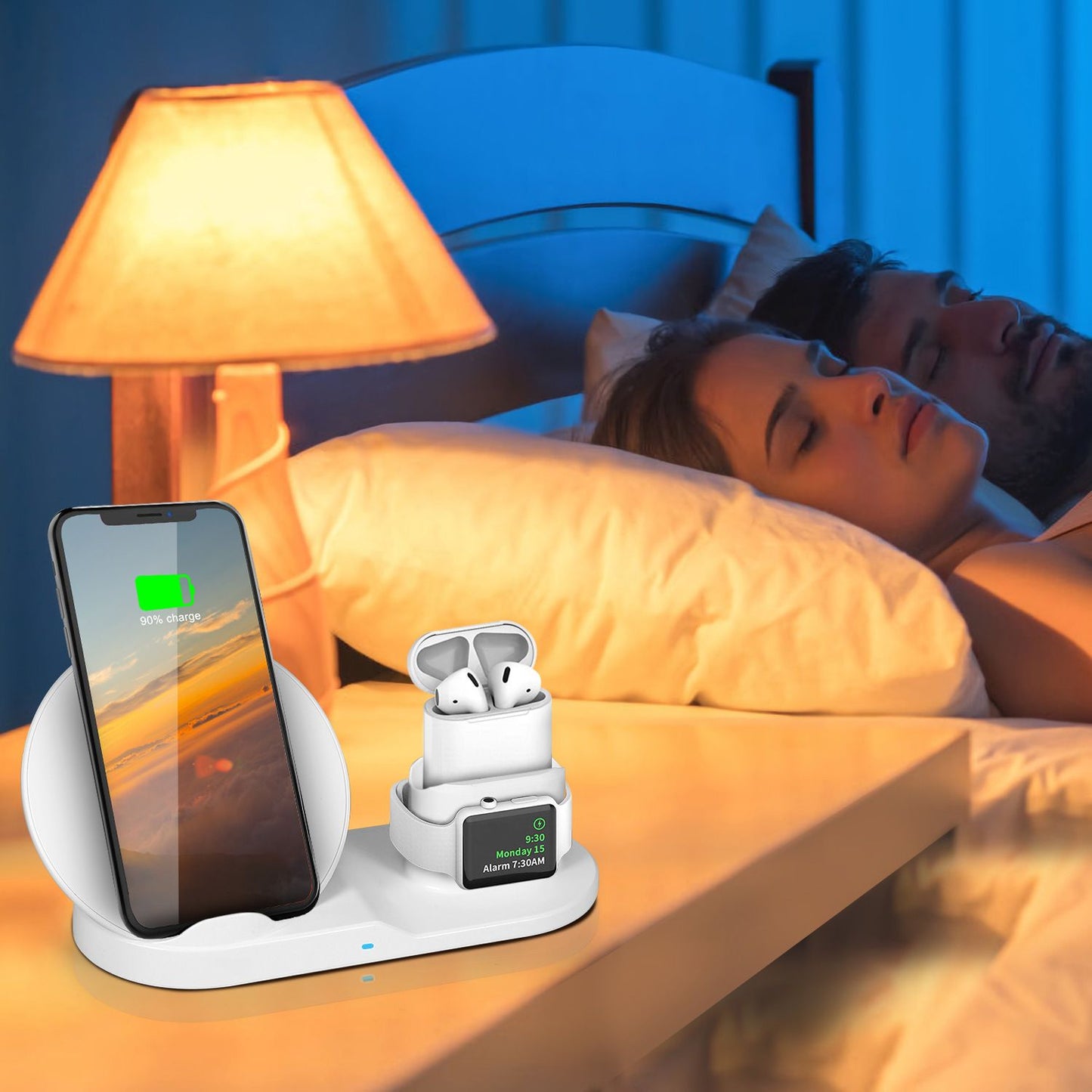 Wireless Charger 10W Fast Charging Station For iPhone Apple iWatch Series 5/4/3/2/1 AirPods - Discount Msrp