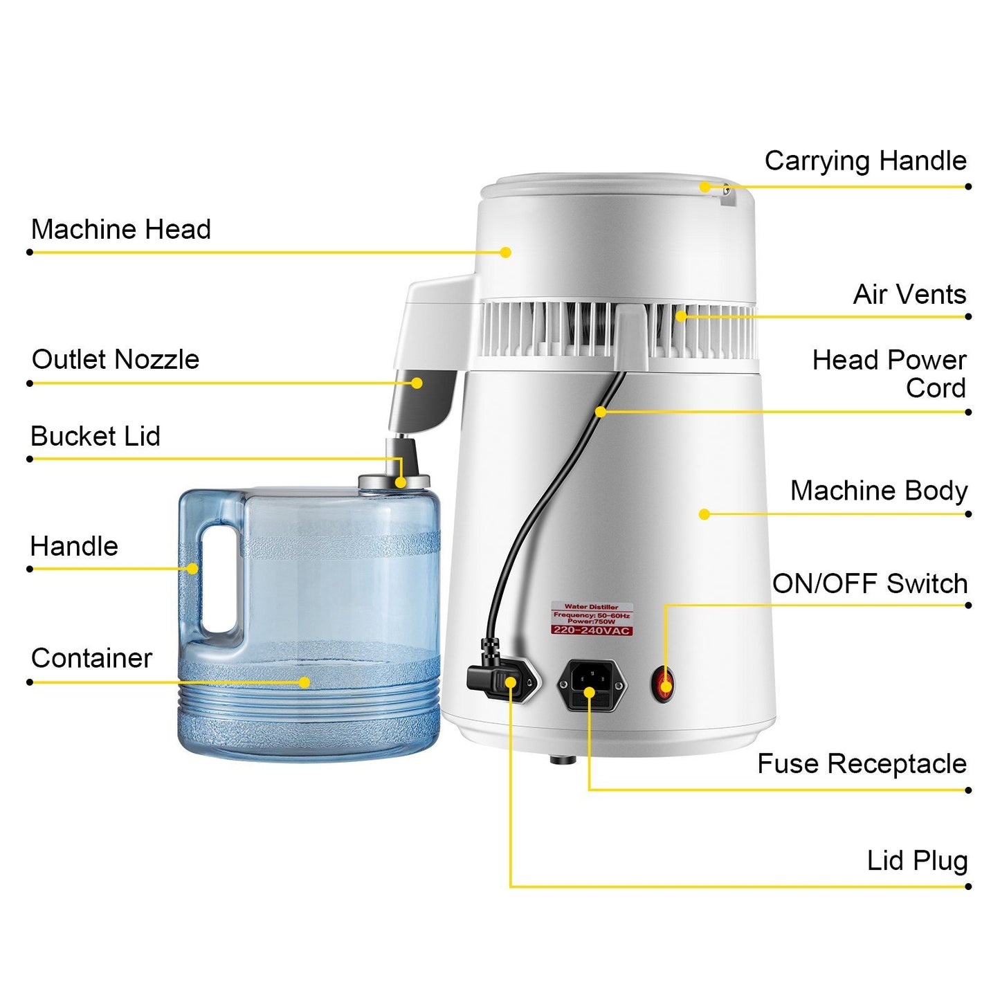 Newest 4L Dental Medical Pure Water Distiller All Stainless Steel Internal - Discount Msrp