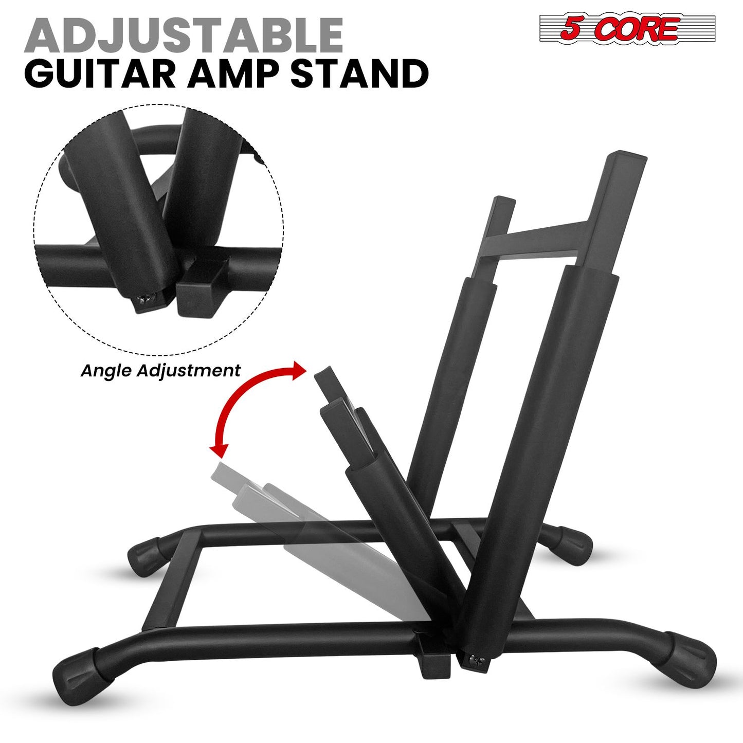 5 Core Amp Stand Heavy Duty Metal Build Adjustable Guitar amplifier Low Profile Folding Collapsible - Discount Msrp