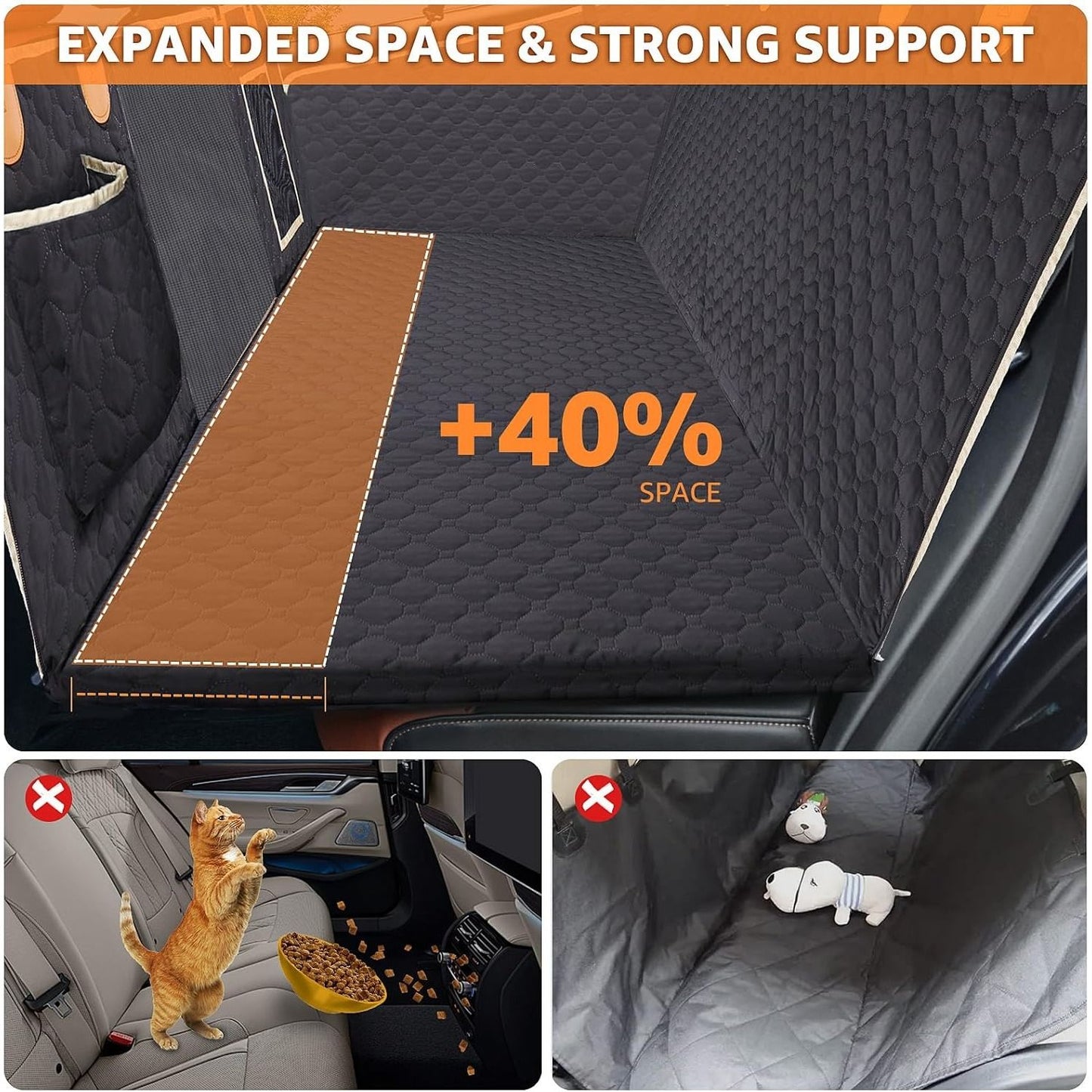 Dog Car Seat Cover for Back Seat, Cover Hard Bottom, Dog Hammock for car Detachable and Foldable for Car, SUV, Truck, Waterproof Truck Seat Protector for Dogs Back Seat - Discount Msrp