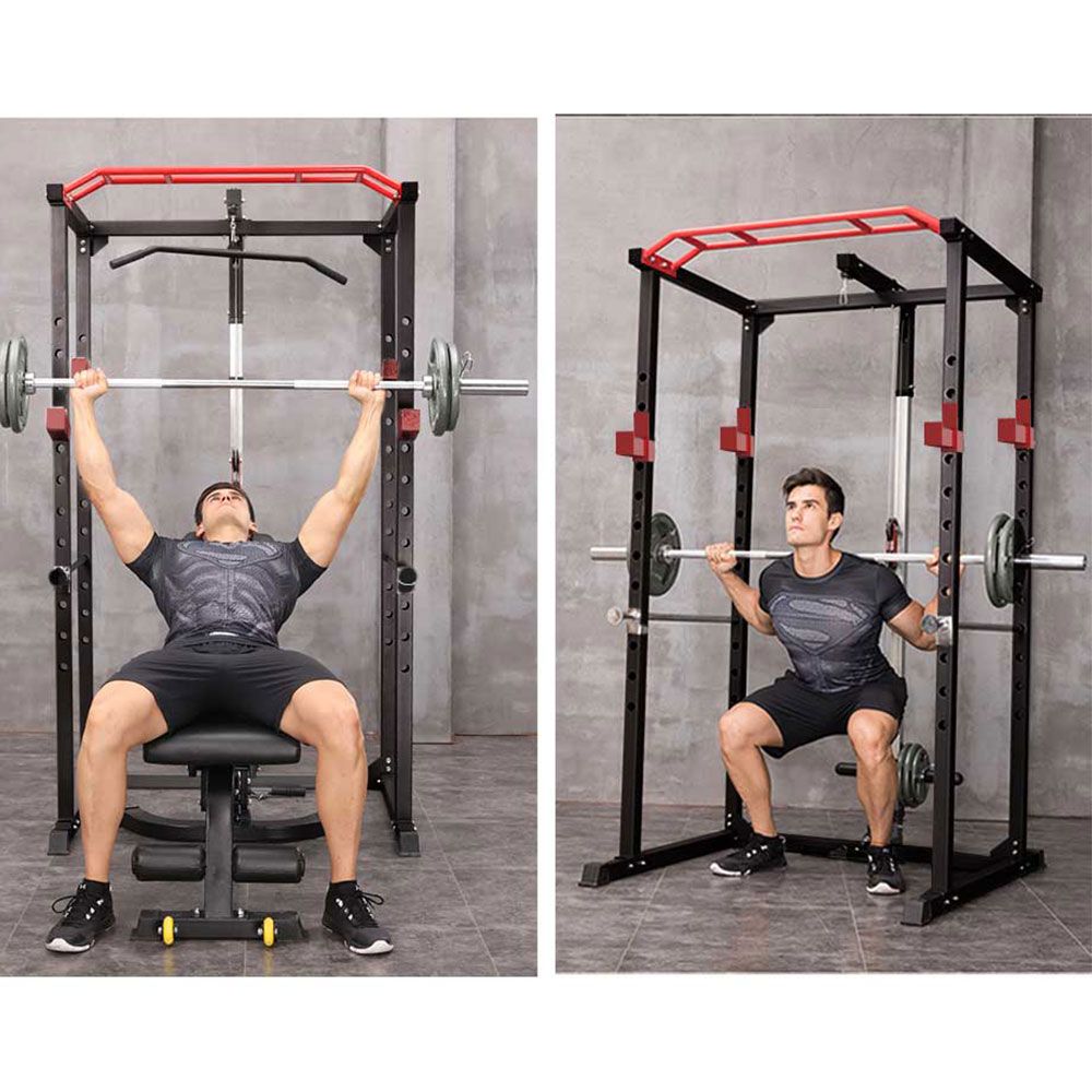 Multi-functional Power Cage,Home Adjustable Pullup Squat Rack 1000Lbs Capacity Comprehensive Fitness Barbell Rack - Discount Msrp