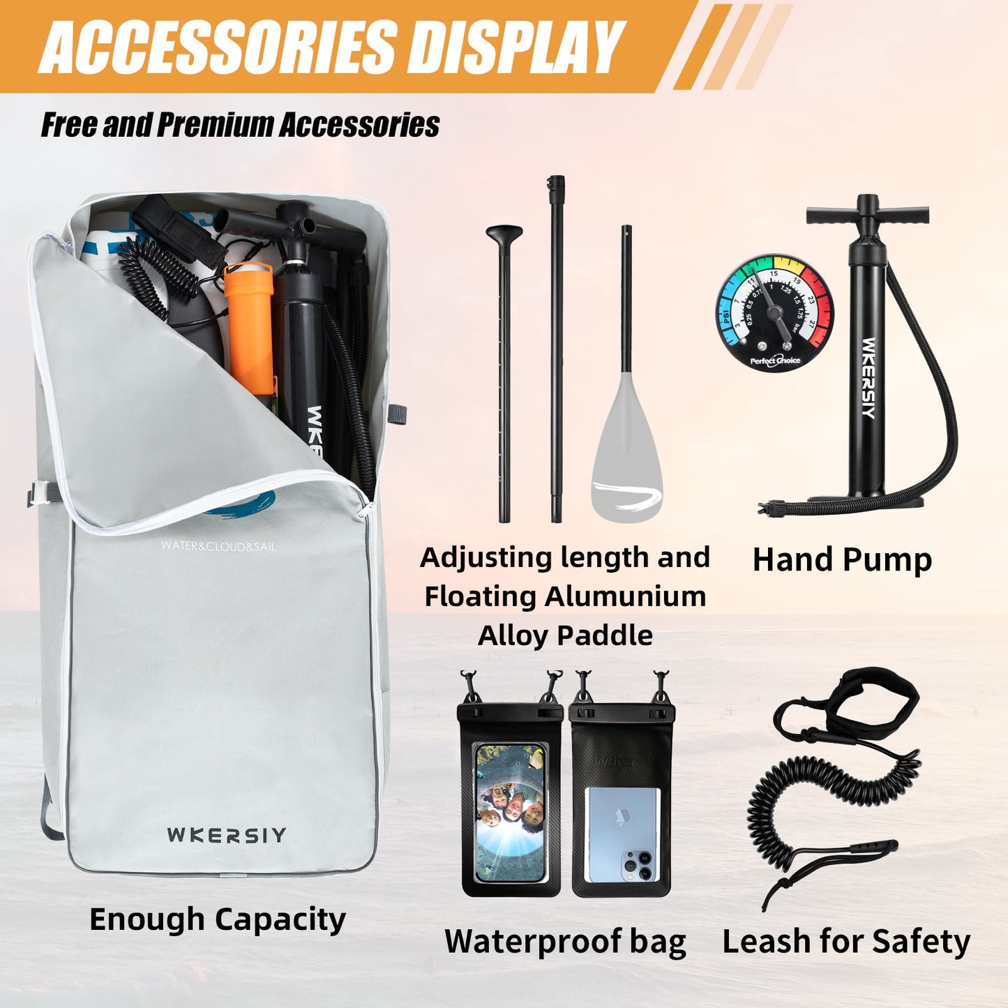 inflatable paddle board 10'6 including sup paddle, paddleboard backpack, pump, leash - Discount Msrp