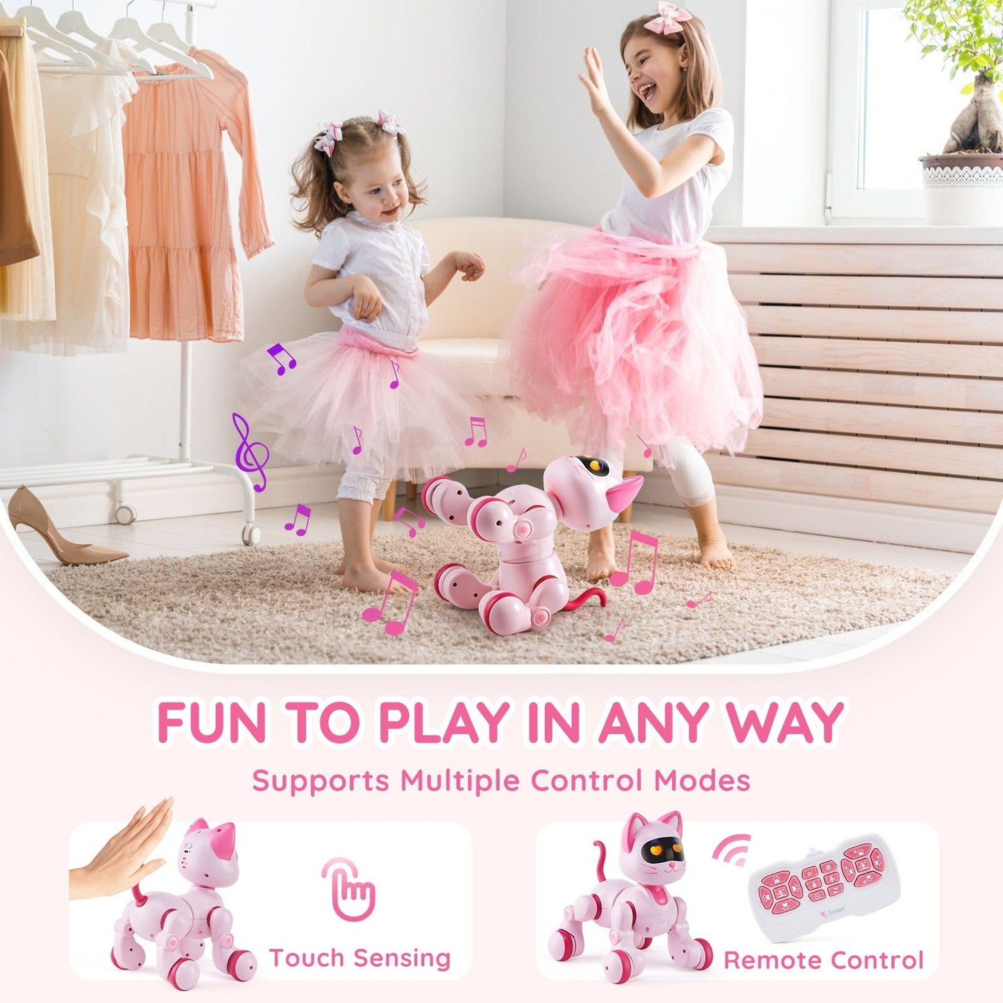 VEVOR RC Robot Cat Toy for Kid Talking Dancing Touch Remote Control Programmable - Discount Msrp