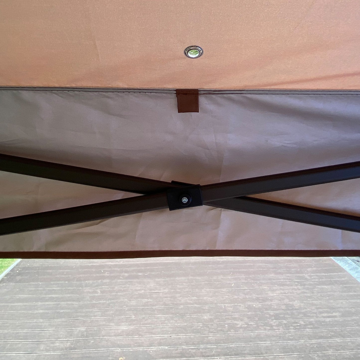 Outdoor 11x 11Ft Pop Up Gazebo Canopy With Removable Zipper Netting,2-Tier Soft Top Event Tent,Suitable For Patio Backyard Garden Camping Area with 4 Sandbags,Brown - Discount Msrp