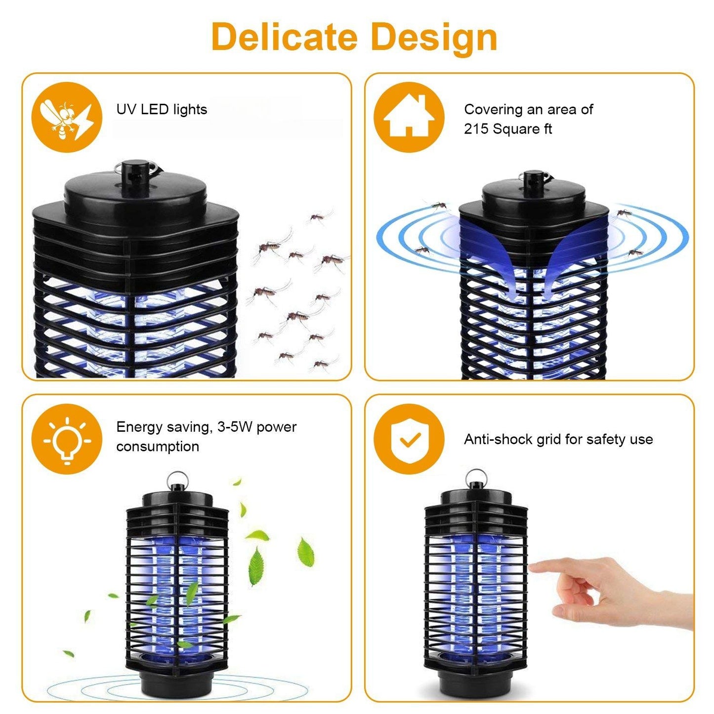 Electric Bug Zapper UV Light Flying Zapper Insect Killer Lamps Pest Mosquito Fly Trap Catcher Odorless Noiseless for Home Restaurant - Discount Msrp
