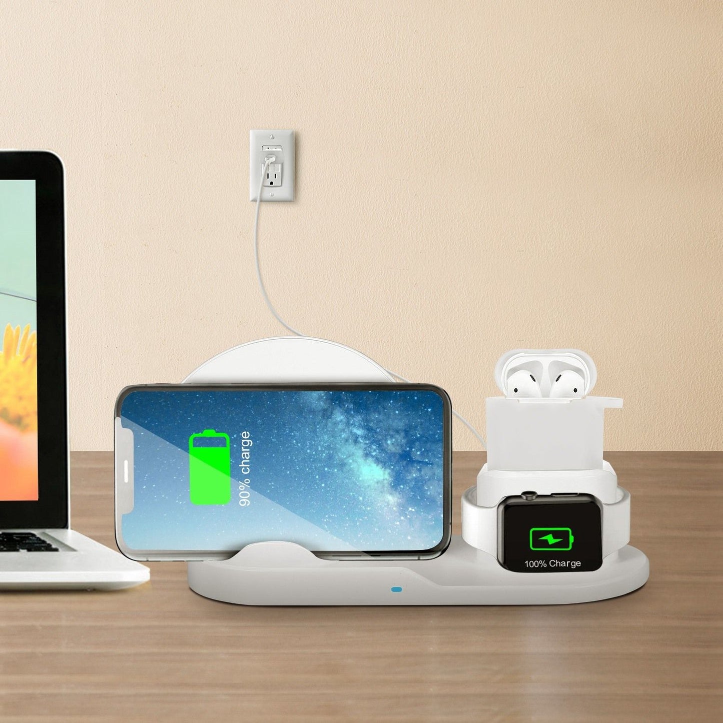 Wireless Charger 10W Fast Charging Station For iPhone Apple iWatch Series 5/4/3/2/1 AirPods - Discount Msrp