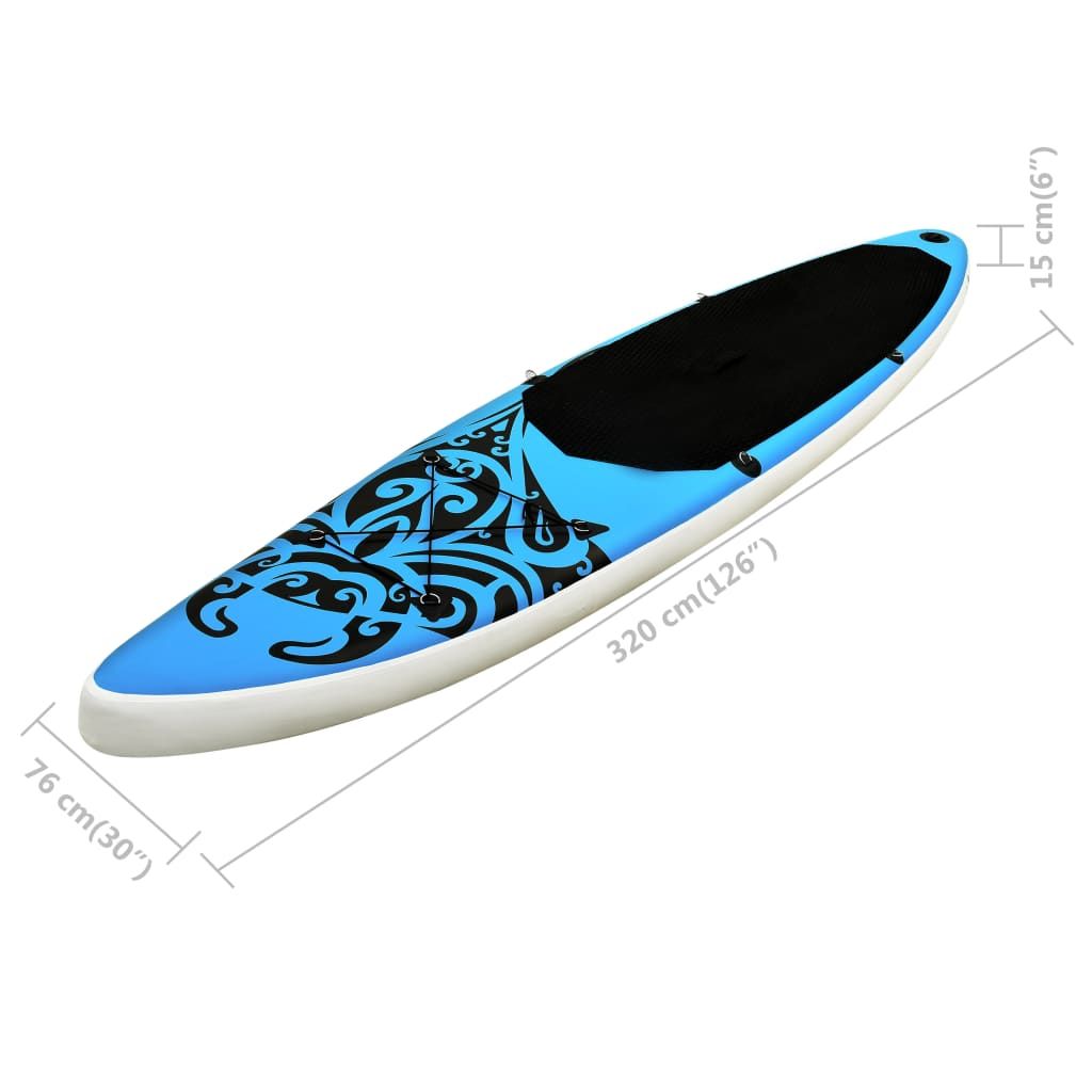 Inflatable Stand Up Paddleboard Set 126"x29.9"x5.9" Blue - Discount Msrp