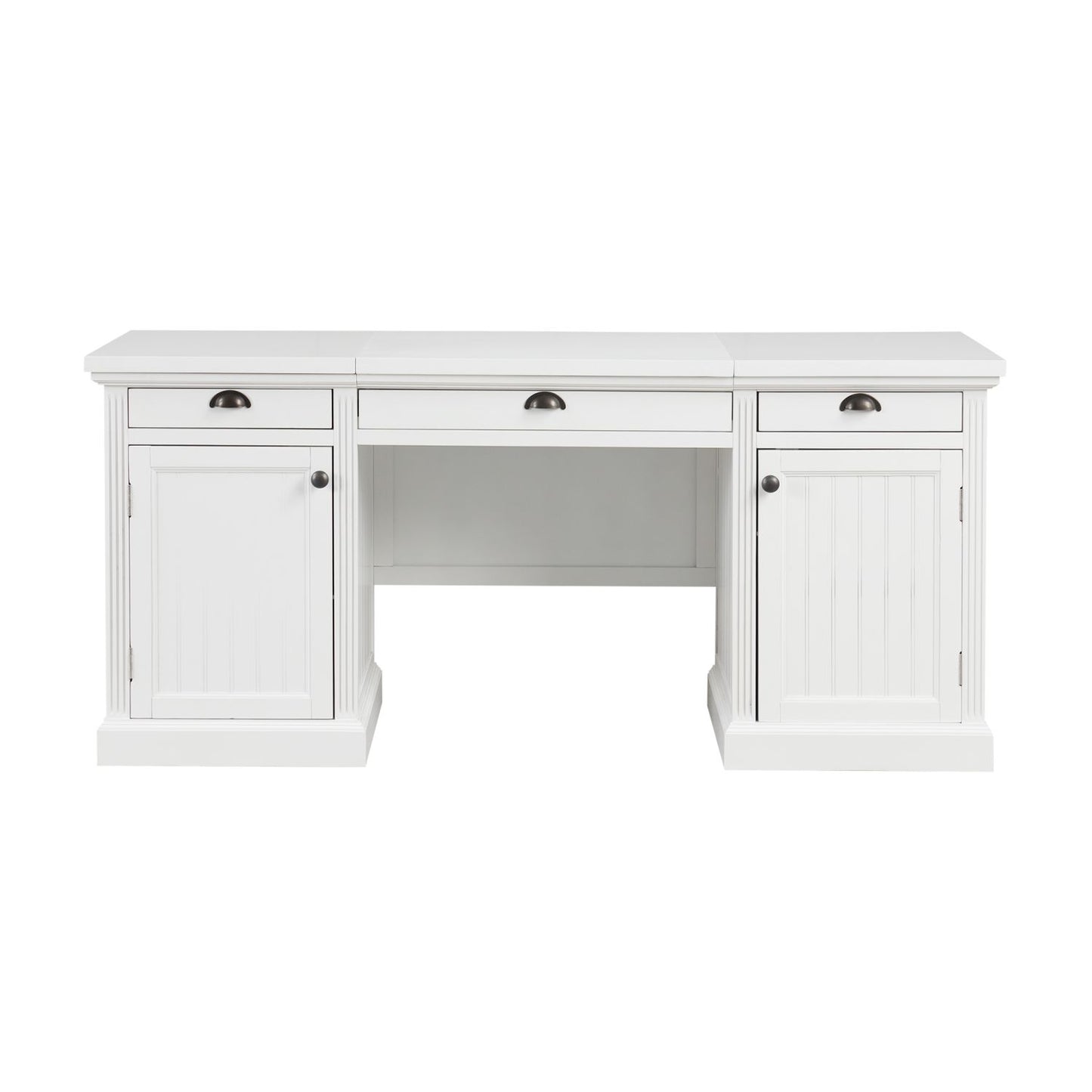 67''Modern Executive Desk,Computer Desk with 2 Storage Cabinet and 3 Drawers, Rectangle Home Office Desk with back ,Reading Desk,Writing Table,Workstation for Home Office,Living Room,study,White - Discount Msrp
