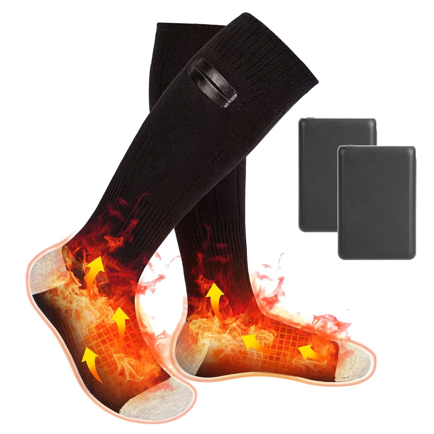 Electric Heated Socks for Men Women Battery Powered Heated Socks Rechargeable Feet Warmer with 4 Temperature Levels Indoor Outdoor Machine Washable - Discount Msrp