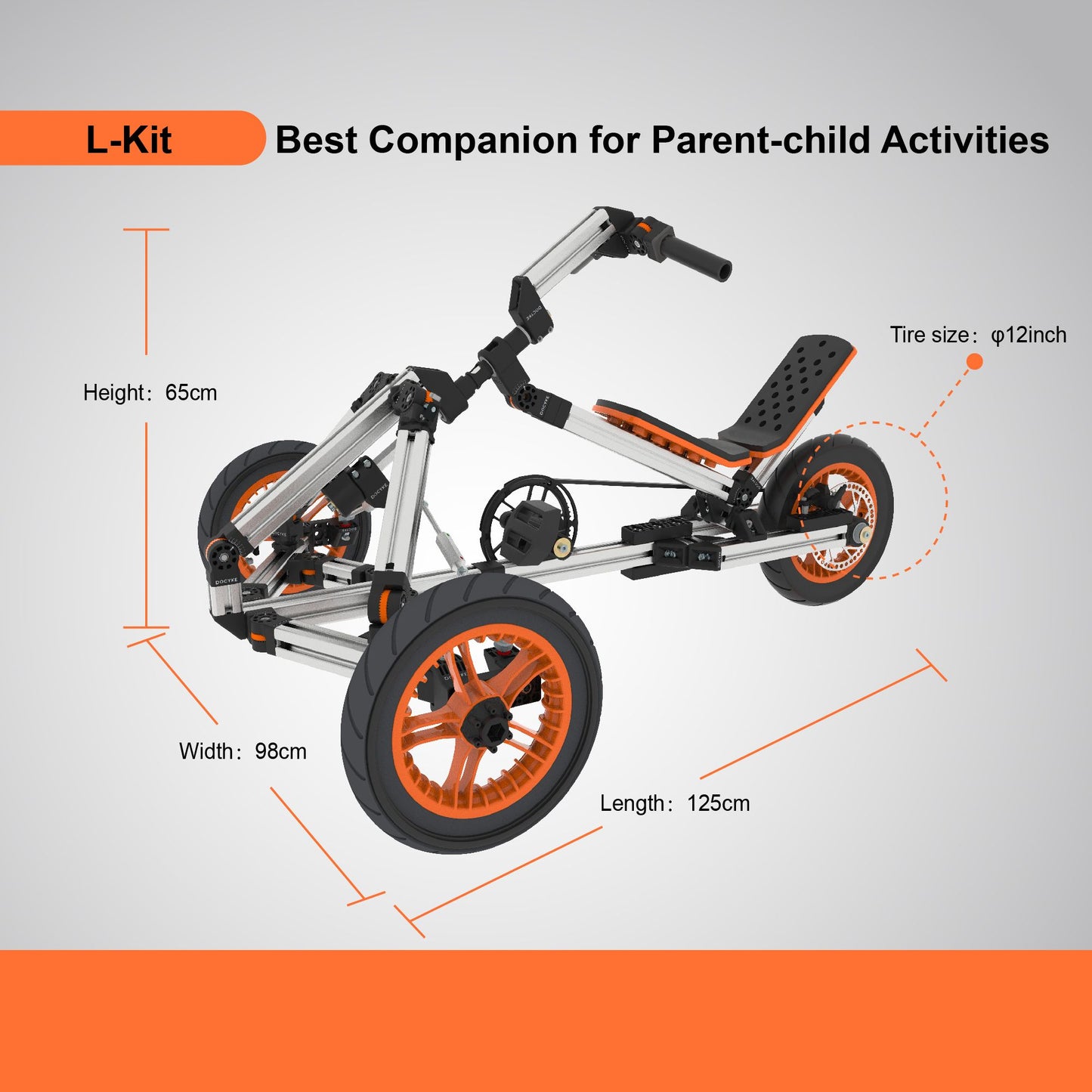KidRock Buildable Kit 20 in 1 Kids Go Kart Set, Suitable for 1 to 8 Years Old, Two Wheel Bike, Three Wheel Bike, Go Kart, Sit/Stand Scooter, etc. Most Popular L Kit (Non Electric) - Discount Msrp