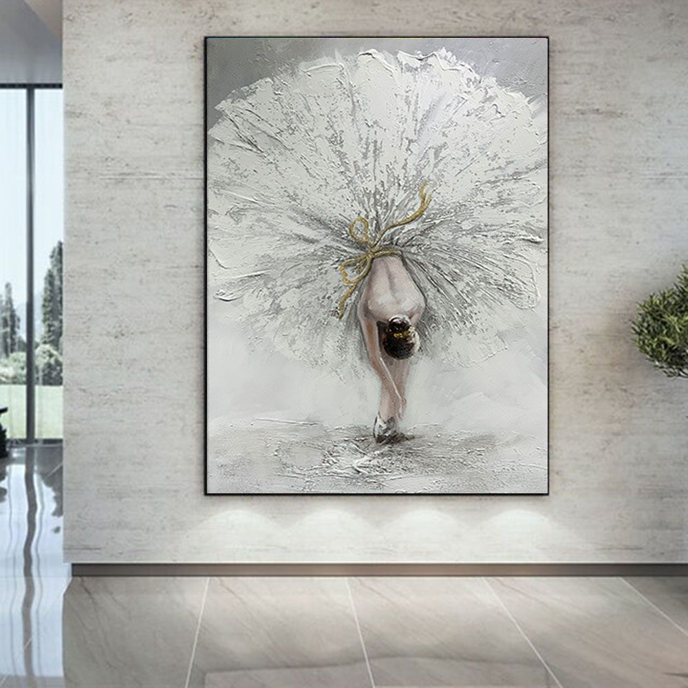 Hot sale Dancing Girl Oil Painting on Canvas Hand Painted abstract figure wall art picture for living room home decor - Discount Msrp