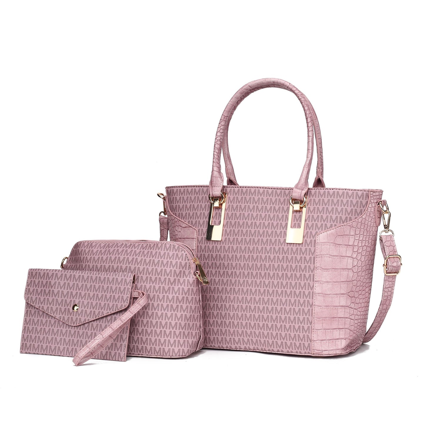 MKF Collection Shonda 3PC Tote with Cosmetic Pouch & Wristlet by Mia k - Discount Msrp