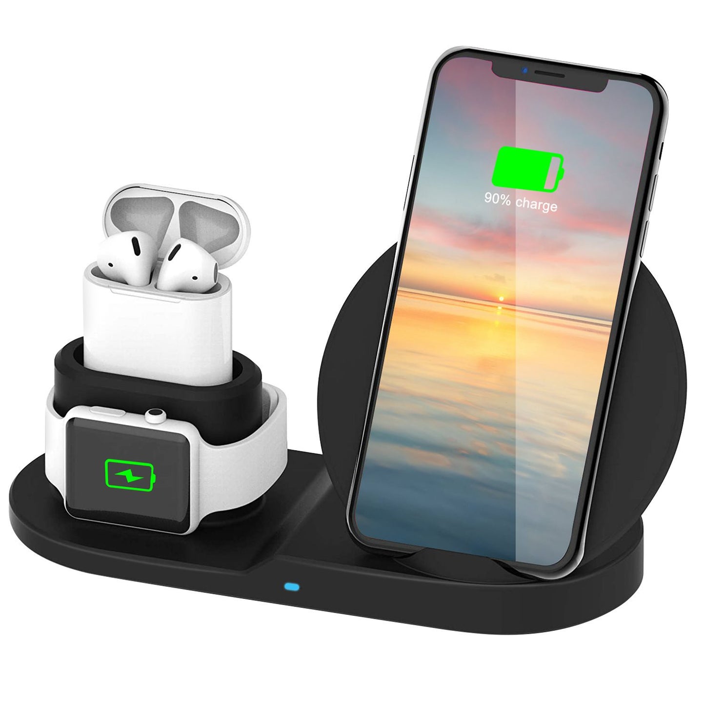 Wireless Charger 10W Fast Charging Station For iPhone Apple iWatch Series 5/4/3/2/1 AirPods - Discount Msrp