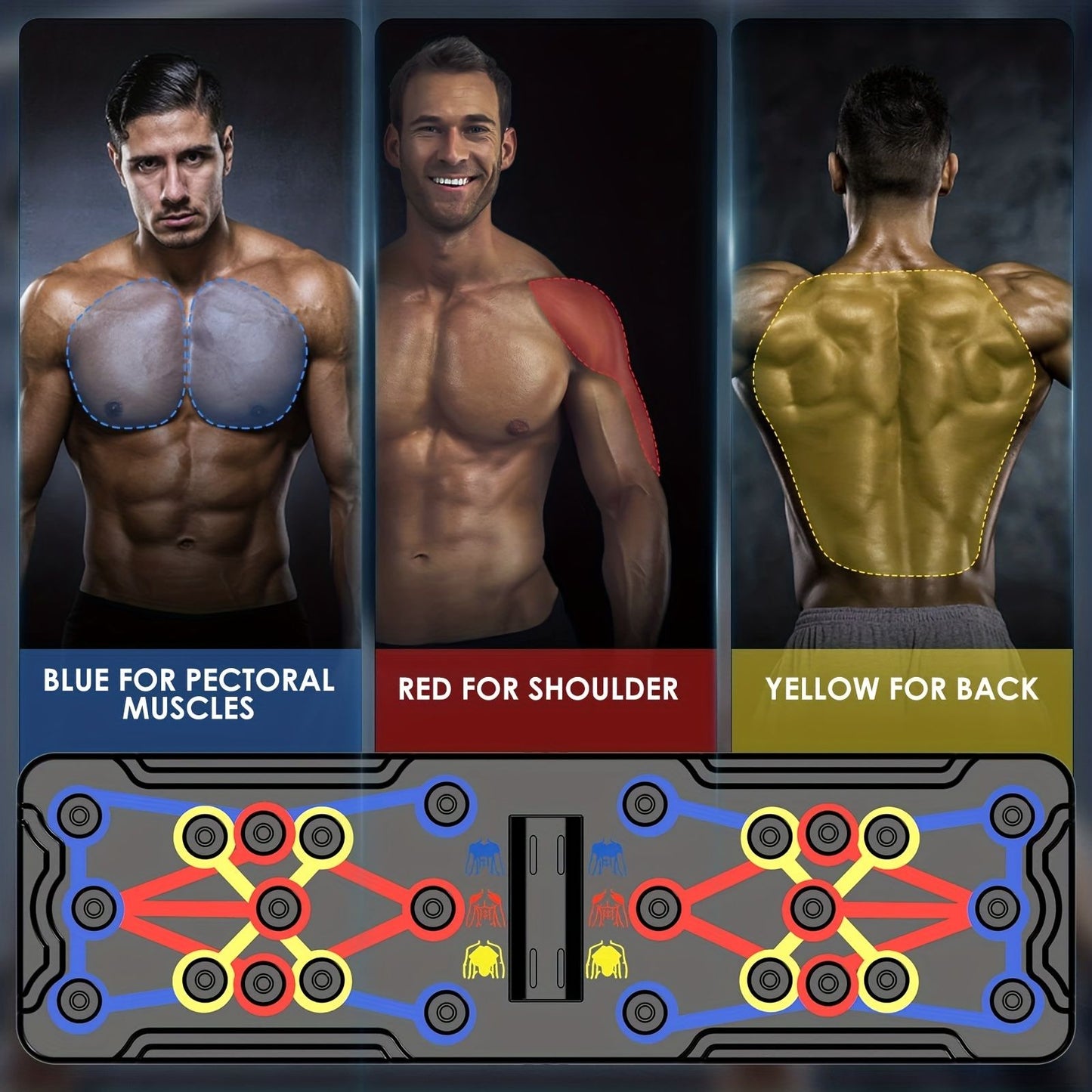 Push Up Board; Foldable Multi-Functional 20-In-1 Push Up Board; Chest Muscle Exercise Equipment For Men Women Fitness Training - Discount Msrp