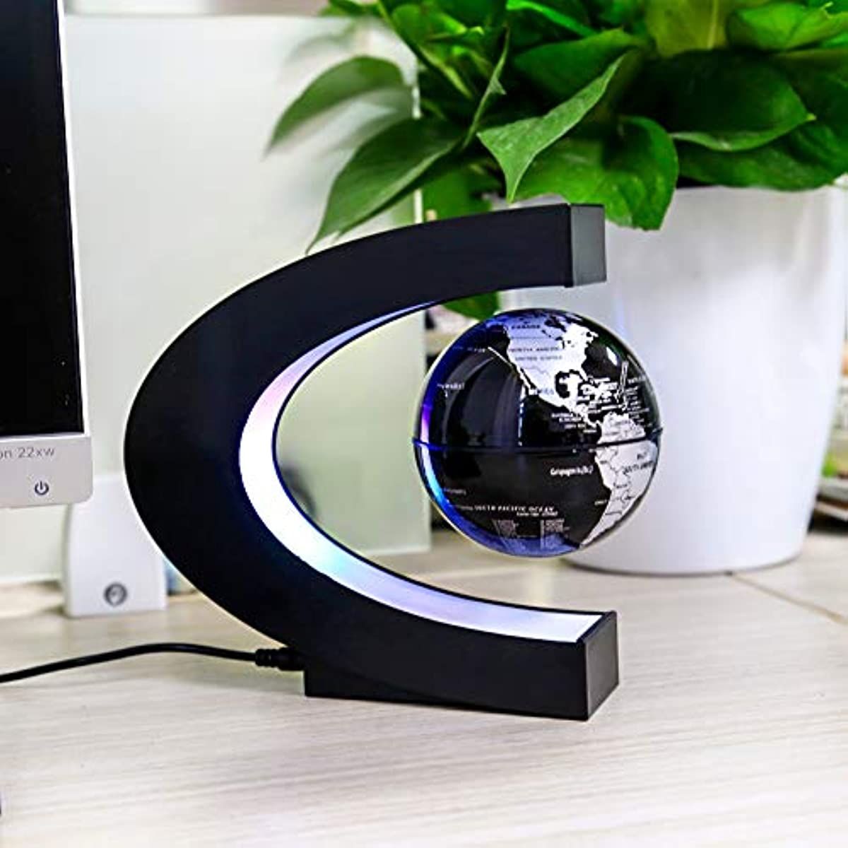Magnetic Levitating Globe with LED Light; Cool Tech Gift for Men Father Boys; Birthday Gifts for Kids; Floating Globes World Desk Gadget Decor in Office Home/Display Frame Stand - Discount Msrp