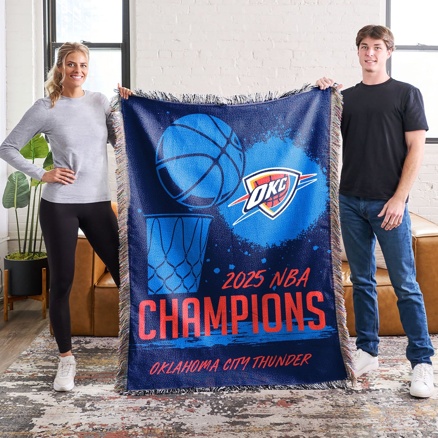 Oklahoma City Thunder NBA Victors Woven Tapestry 48 x 60 inches - Discount Msrp