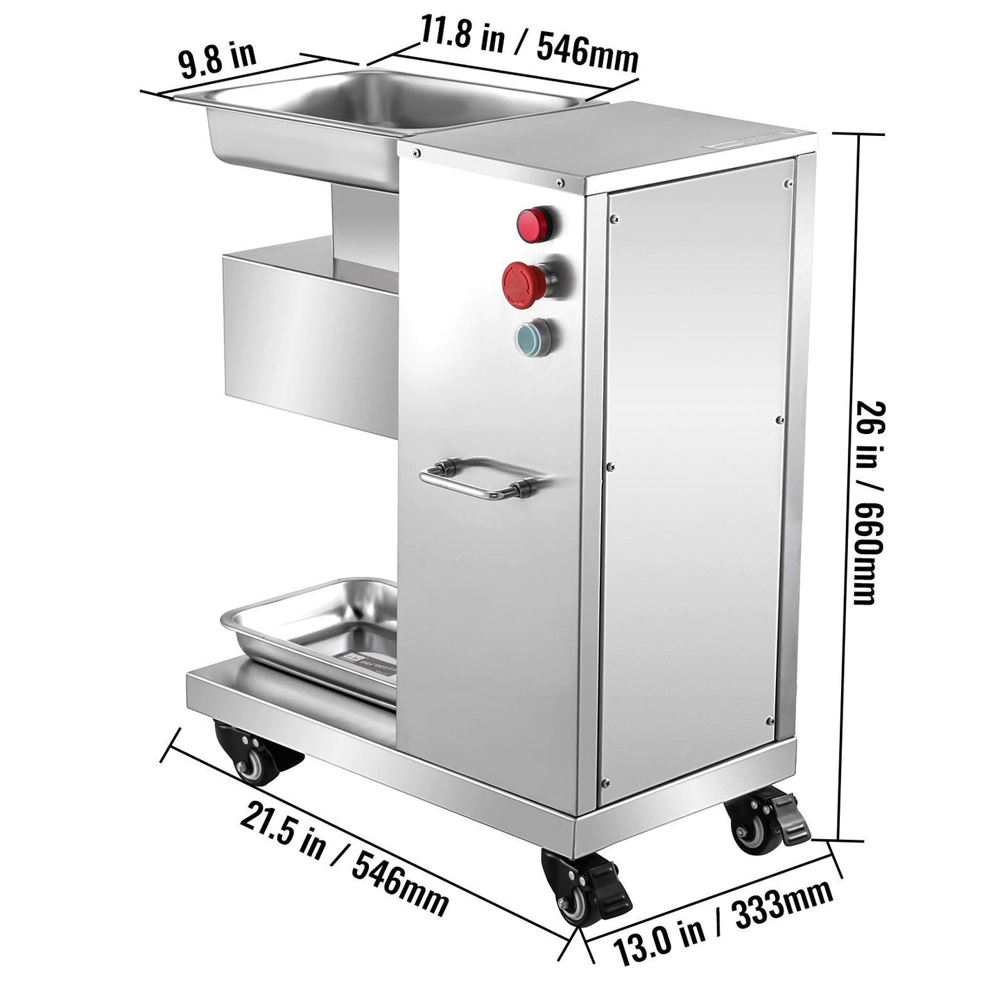 VEVOR 110V Commercial Meat Cutter Machine 1100LB/H Electric Meat Cutting Machine 750W Commercial Meat Slicer 3mm Blade Restaurant Food Slicer Stainless Steel For Kitchen Restaurant Supermarket - Discount Msrp