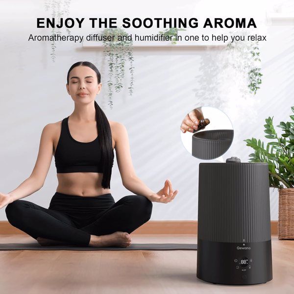 4L Top Fill Ultrasonic Cool Mist Humidifiers for Bedroom, with Oil Diffuser and Nightlight, for Baby Nursery & Plants, for Large Room, Lasts Up to 50 Hours, Auto Shut-Off - Discount Msrp