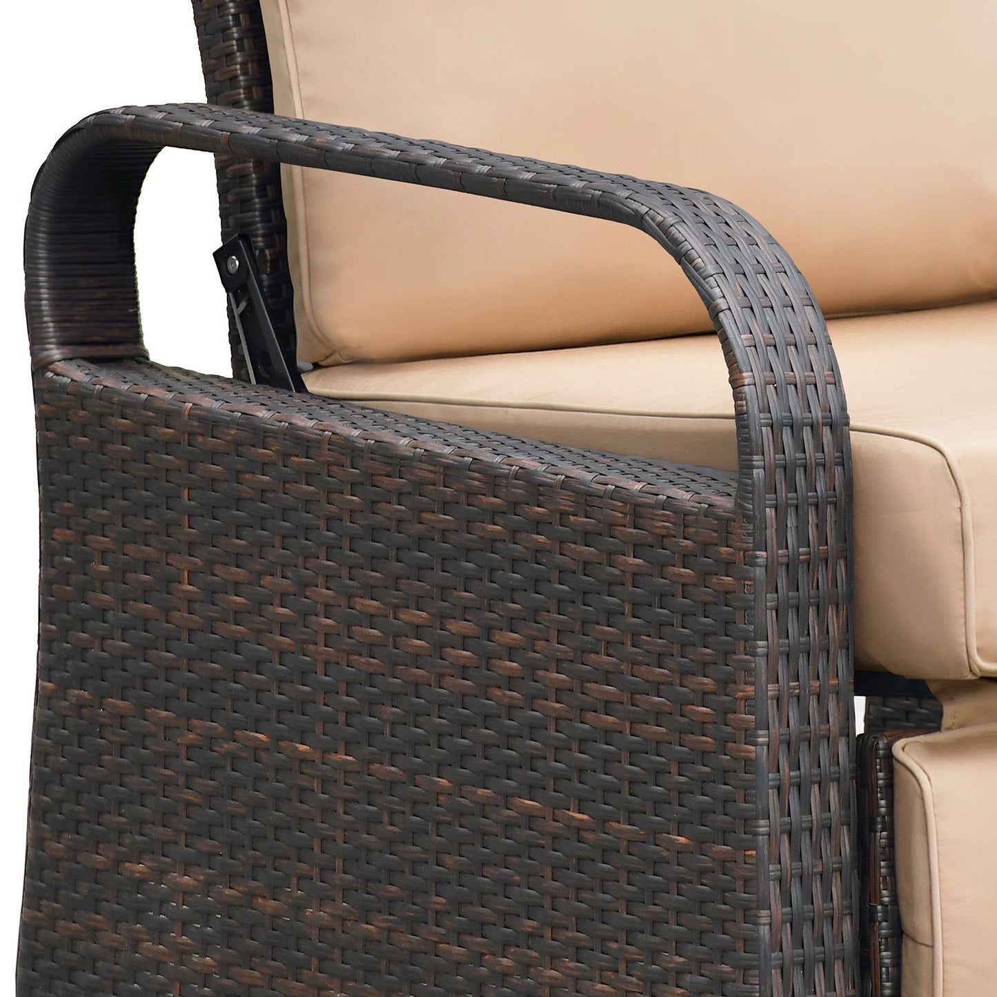 Outdoor Recliner Chair; Automatic Adjustable Wicker Lounge Recliner Chair with 5.12'' Thicken Cushion - Discount Msrp