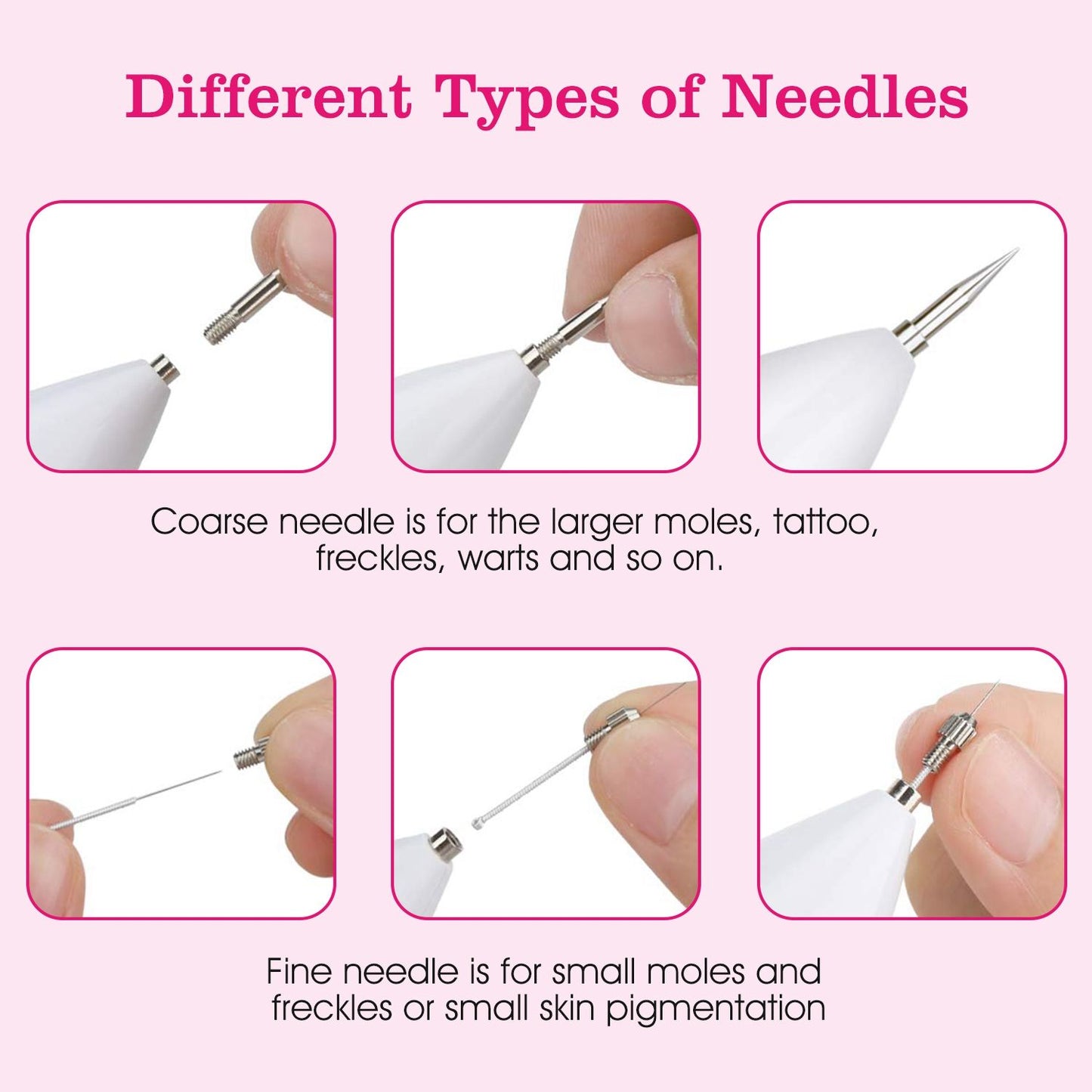 Skin Tag Repair Kit Portable Beauty Equipment Multi-Level with Home Usage USB Charging LCD Level Adjustable 6 Replaceable Needles - Discount Msrp