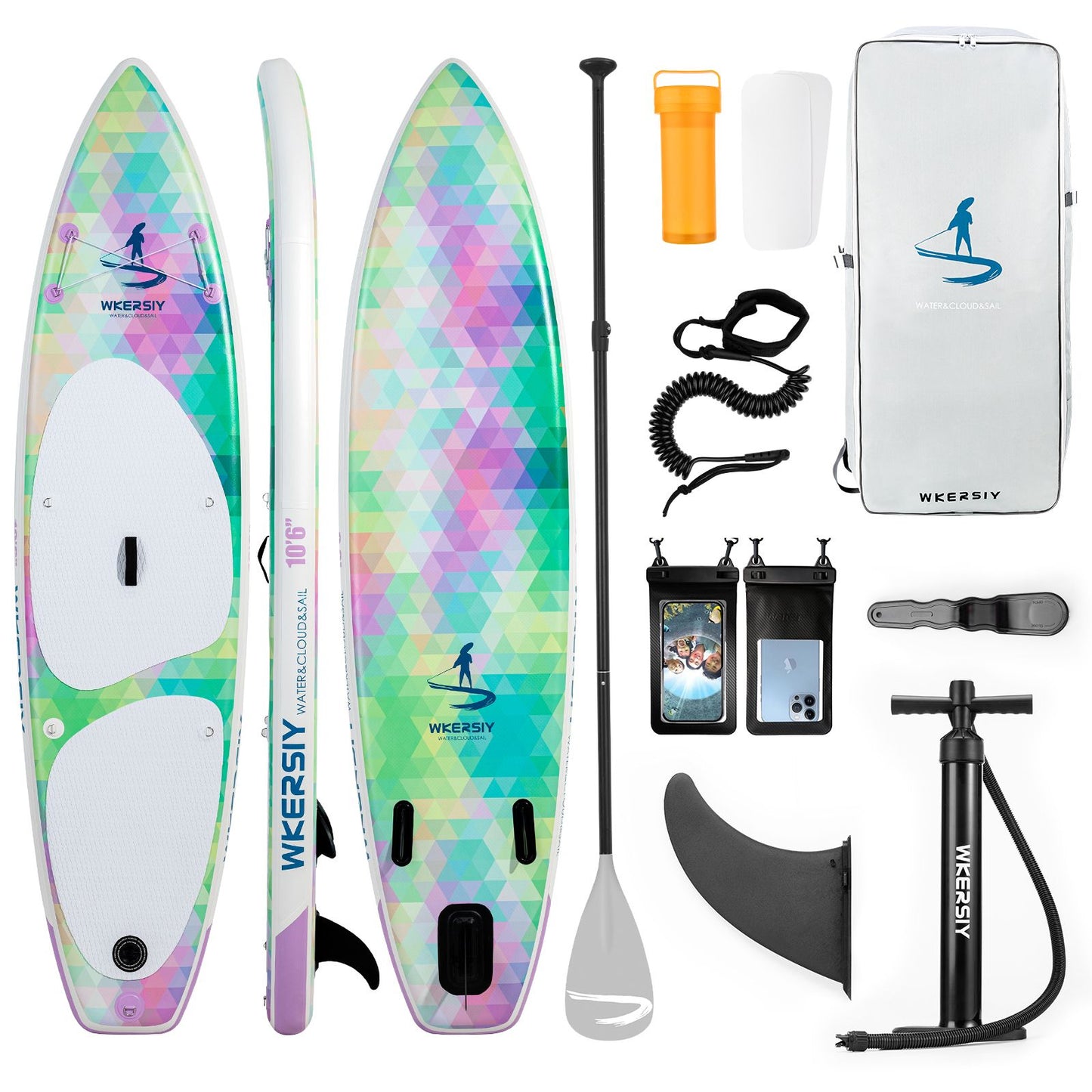 inflatable paddle board 10'6 including sup paddle, paddleboard backpack, pump, leash - Discount Msrp