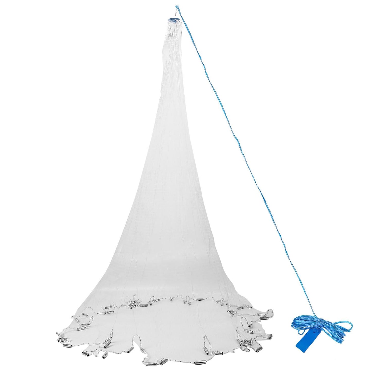 Fishing Cast Net Bait Trap Easy Throw Heavy Duty Hand Cast Net with Chain Sinker Bottom Spread - Discount Msrp