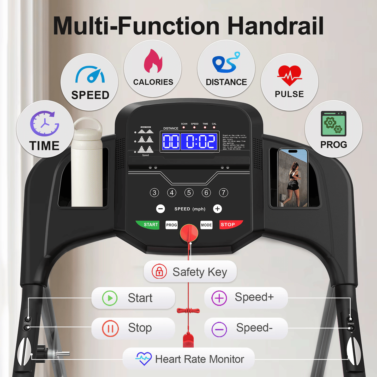Home Folding Treadmill With Pulse Sensor - Discount Msrp