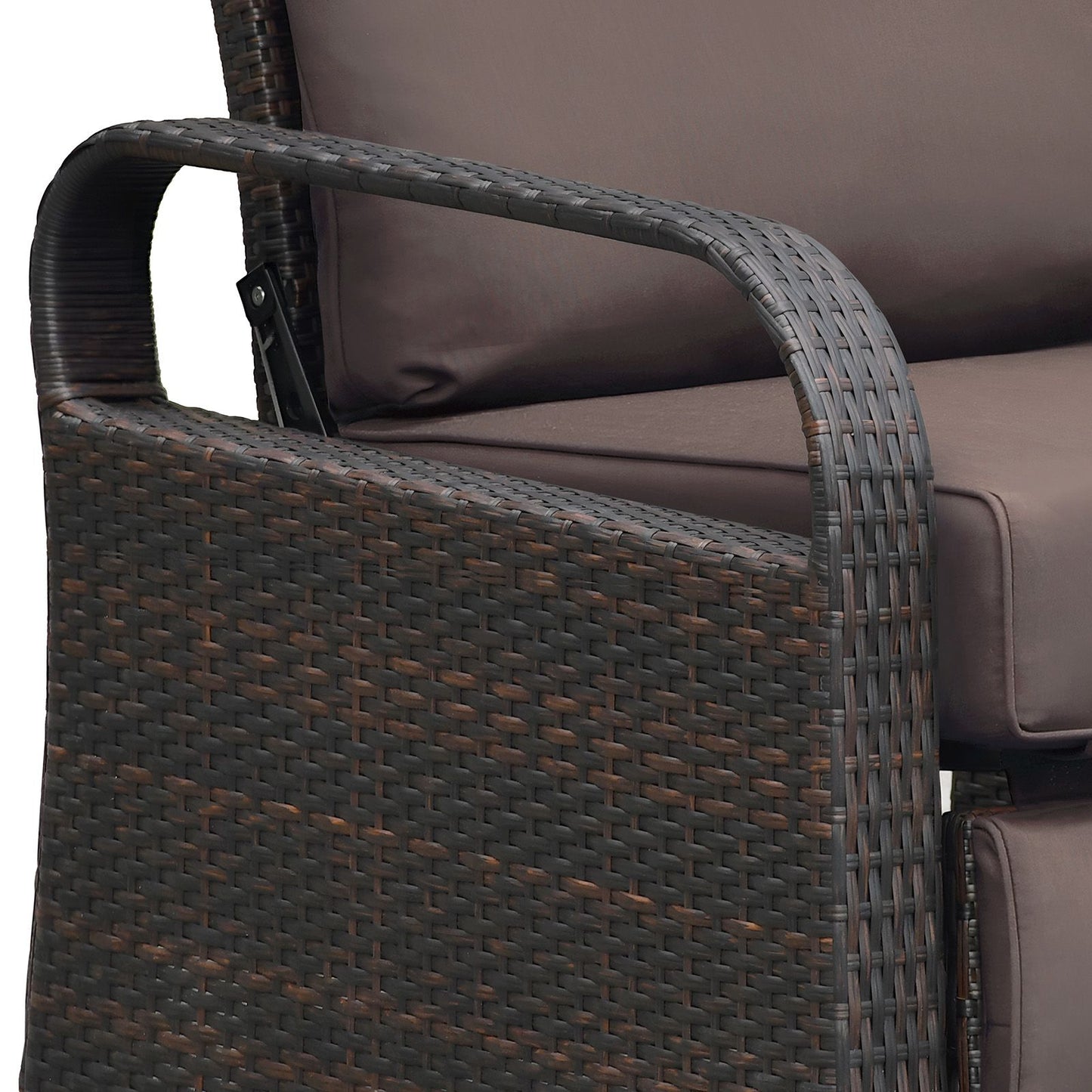 Outdoor Recliner Chair; Automatic Adjustable Wicker Lounge Recliner Chair with 5.12'' Thicken Cushion - Discount Msrp