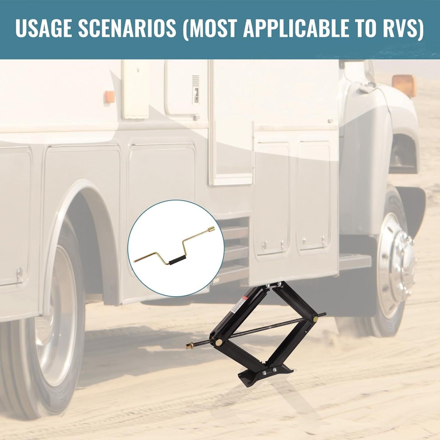 2Pcs Scissor Jack, 6500 lbs * 2, Leveling Scissor Jacks Set with Handle,RV Trailer Camper Stabilizer, for Trucks Cars MPVs Sedans,Station Wagon - Discount Msrp