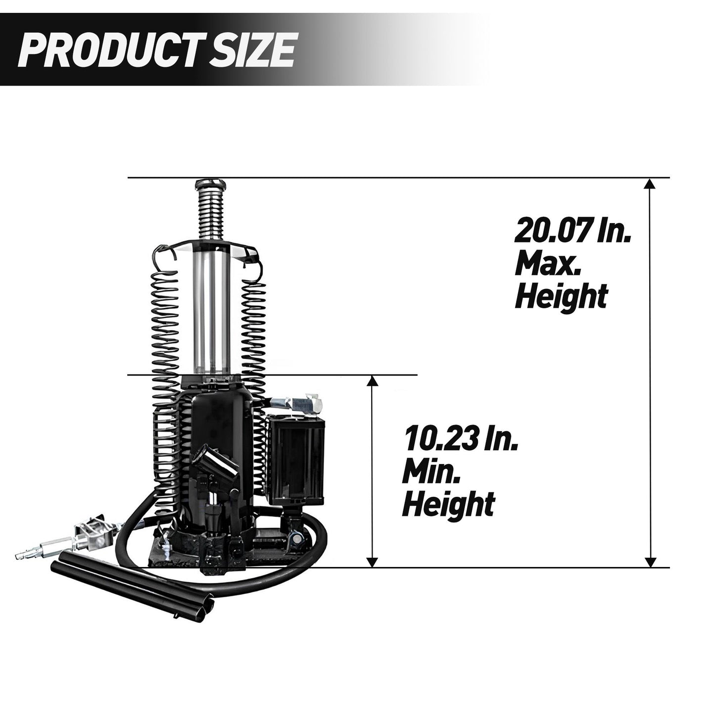 Air Hydraulic Bottle Jack, 20 Ton/40000 LBS Bottle Jack, 10.23-20.07 inch Lifting Range, Manual Handle and Air Pump, for Car, Pickup, Truck, RV, Auto Repair, Industrial Engineering - Discount Msrp