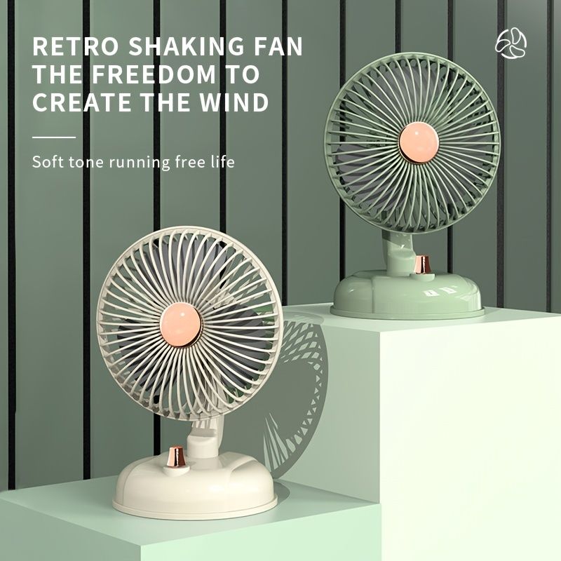 1pc Portable Fan Rechargeable 180° Rotation; 10 Speeds Strong Airflow; Ultra Quiet; Portable Mini Desktop Fan; Free Angle Adjustable; Better Cooling - Discount Msrp