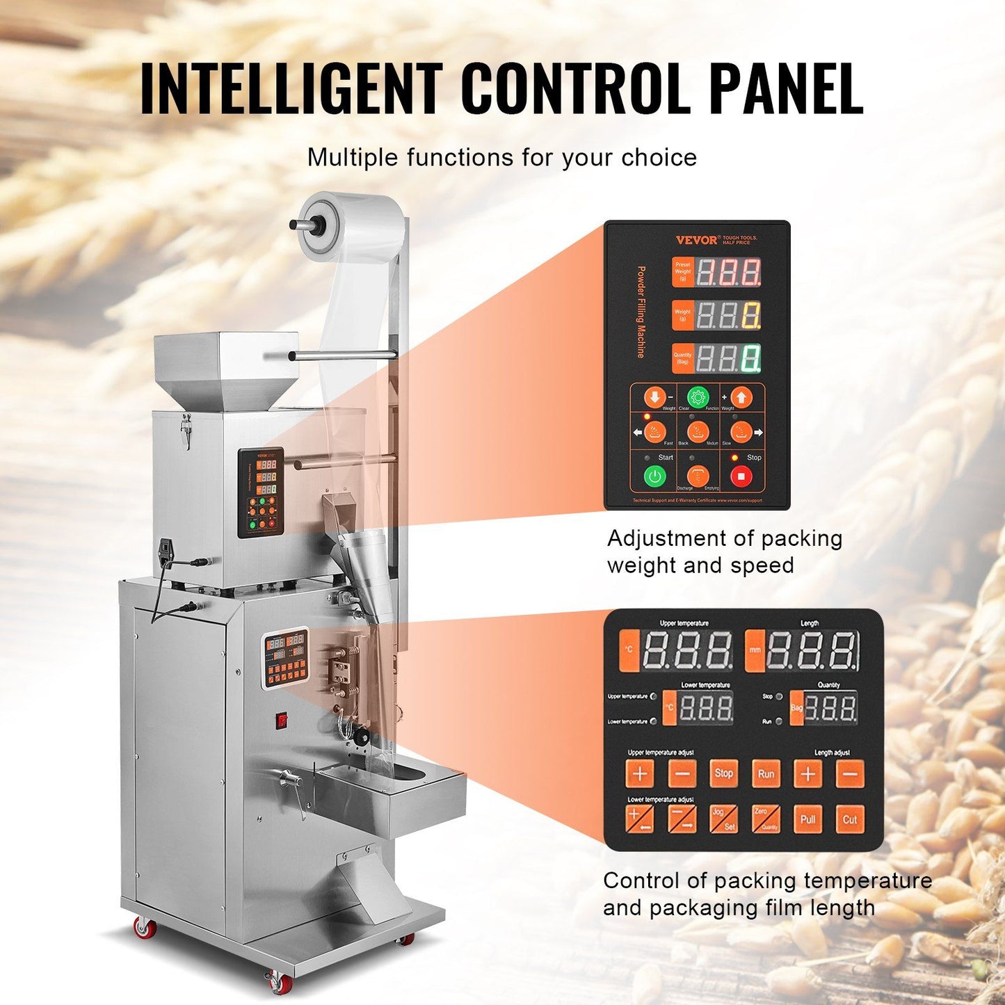 VEVOR Automatic Particle Packaging Machine, 0.002-0.22lbs/1-100g, Multi-Function Pouch Powder Sachet Weighting Filling Packing Machine, Powder Filler Machine for Tea Seeds Grains Flour Beans Glitter - Discount Msrp