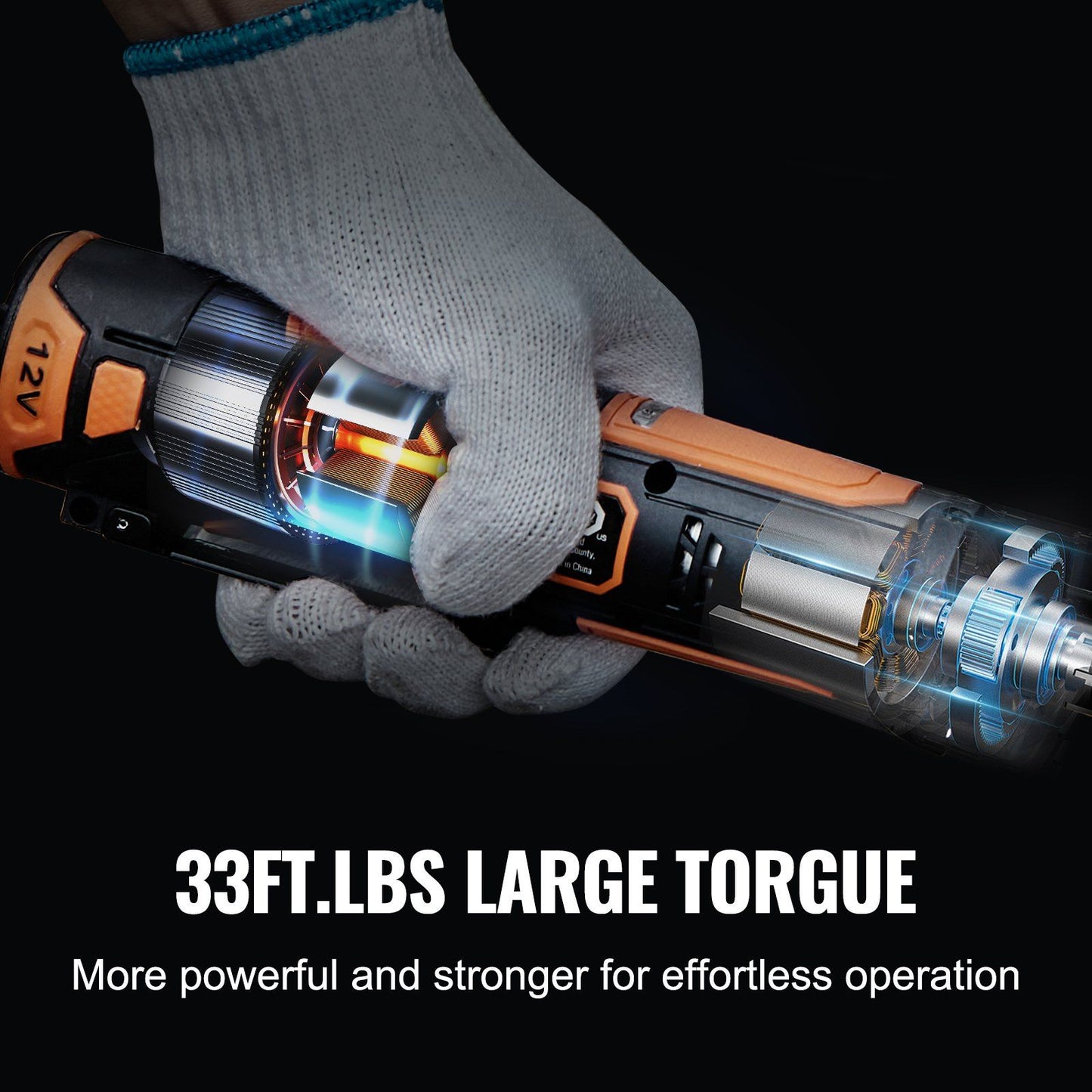 VEVOR 3/8" Cordless Electric Ratchet Wrench Set, 12V 33 Ft-lbs Power Ratchet Tool Kit, 45-Min Fast Charge, 2-Pack 2.0Ah Battery, Built-in LED Light, Variable Speed Trigger, 10 Sockets - Discount Msrp