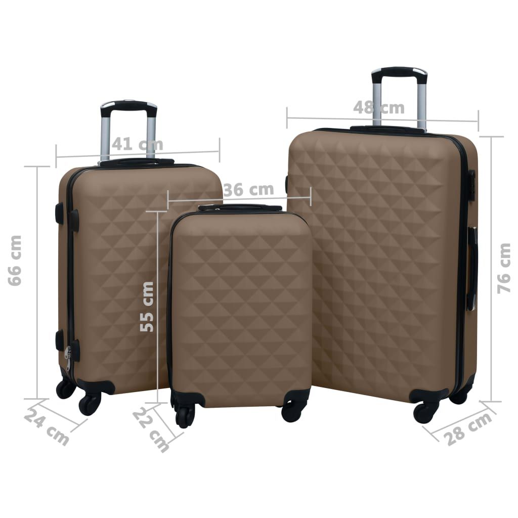 Hardcase Trolley Set 3 pcs Brown ABS - Discount Msrp