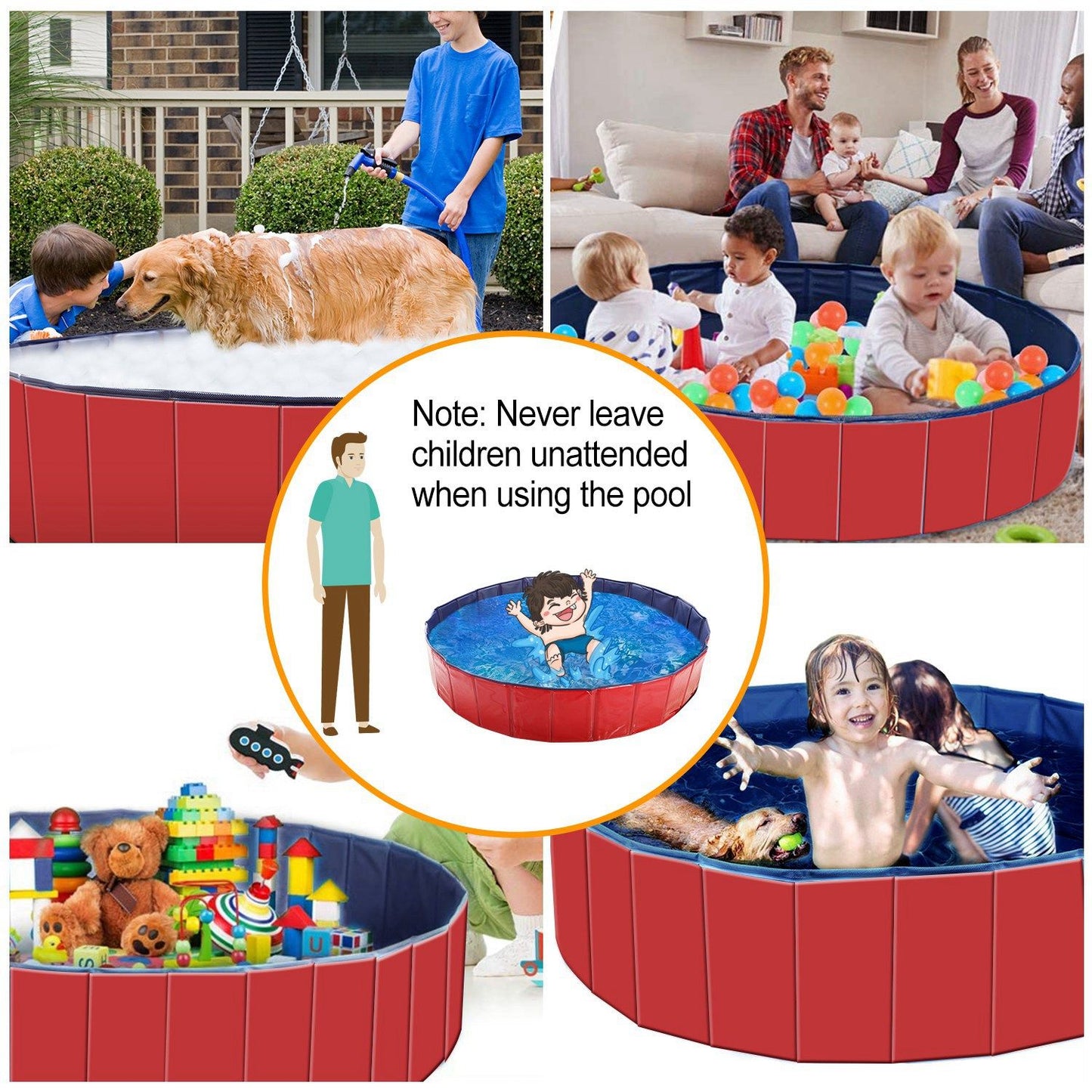 Foldable Pet Swimming Pool PVC Kiddie Baby Dog Swim Pool Bathing Tub Playmat Kids Pools - Discount Msrp