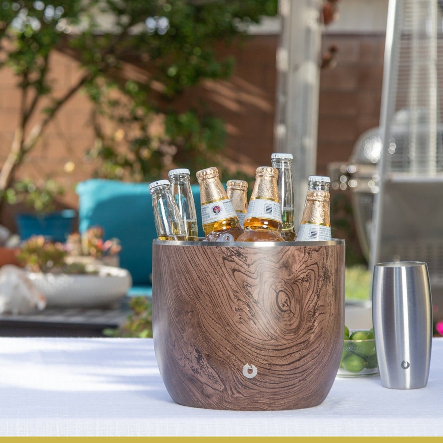 Extra Large Ice Bucket with Lid and Ice Scoop, Marble - Discount Msrp